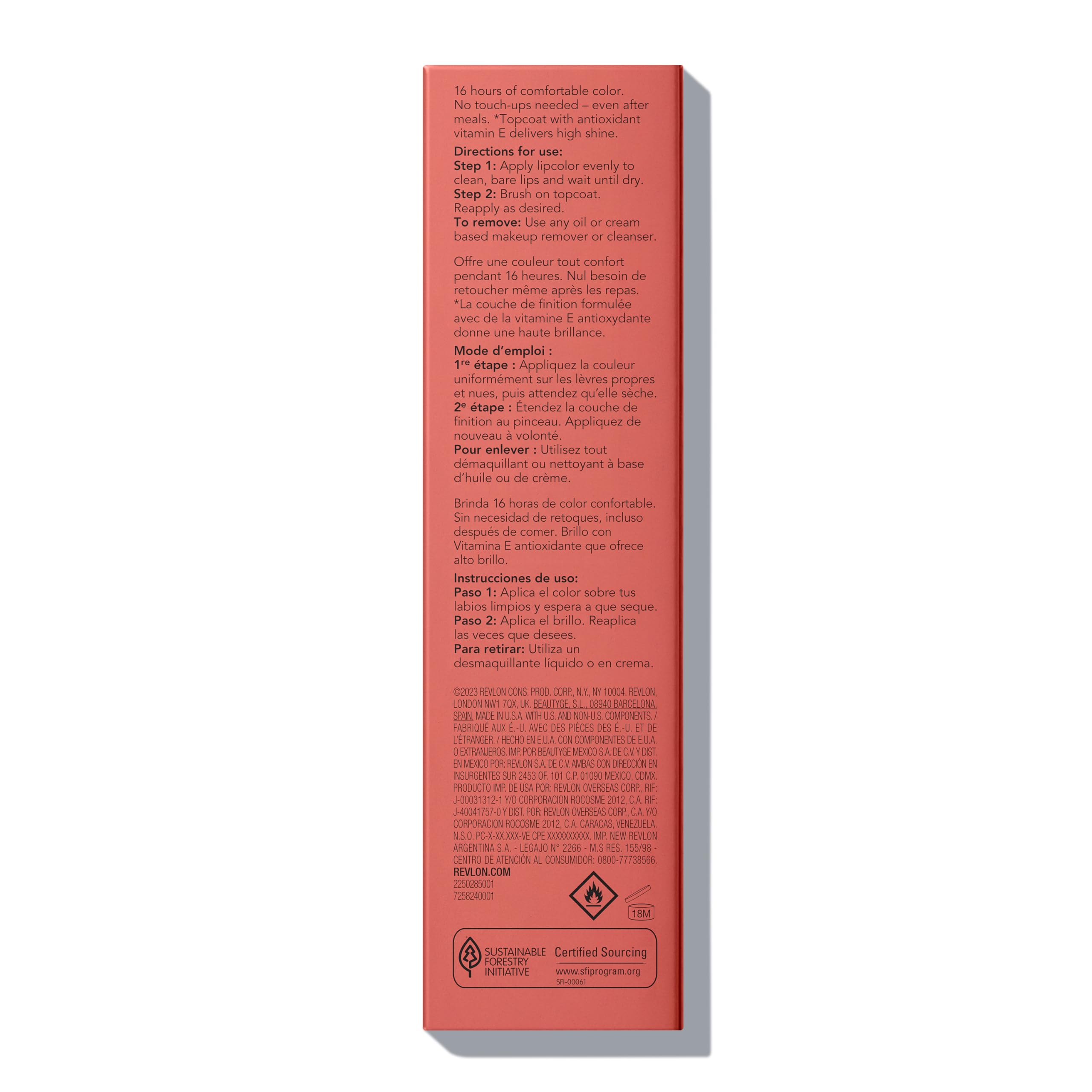 Revlon Liquid Lipstick with Clear Lip Gloss, ColorStay Overtime Lipcolor, Dual Ended with Vitamin E, 370 Everlasting Rum, 0.07 Fl Oz