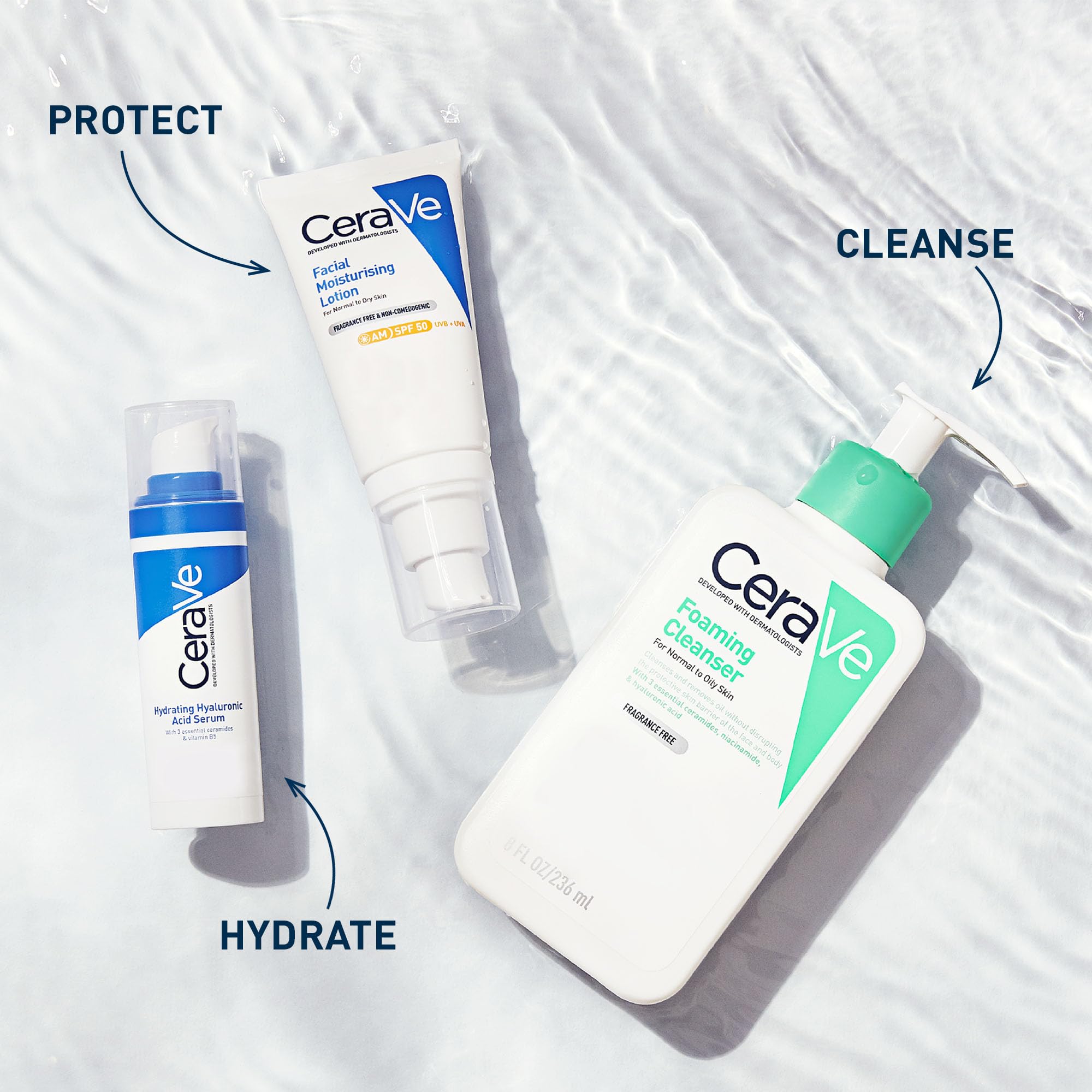 CeraVe Foaming Cleanser for Normal to Oily Skin with Niacinamide and 3 Essential Ceramides