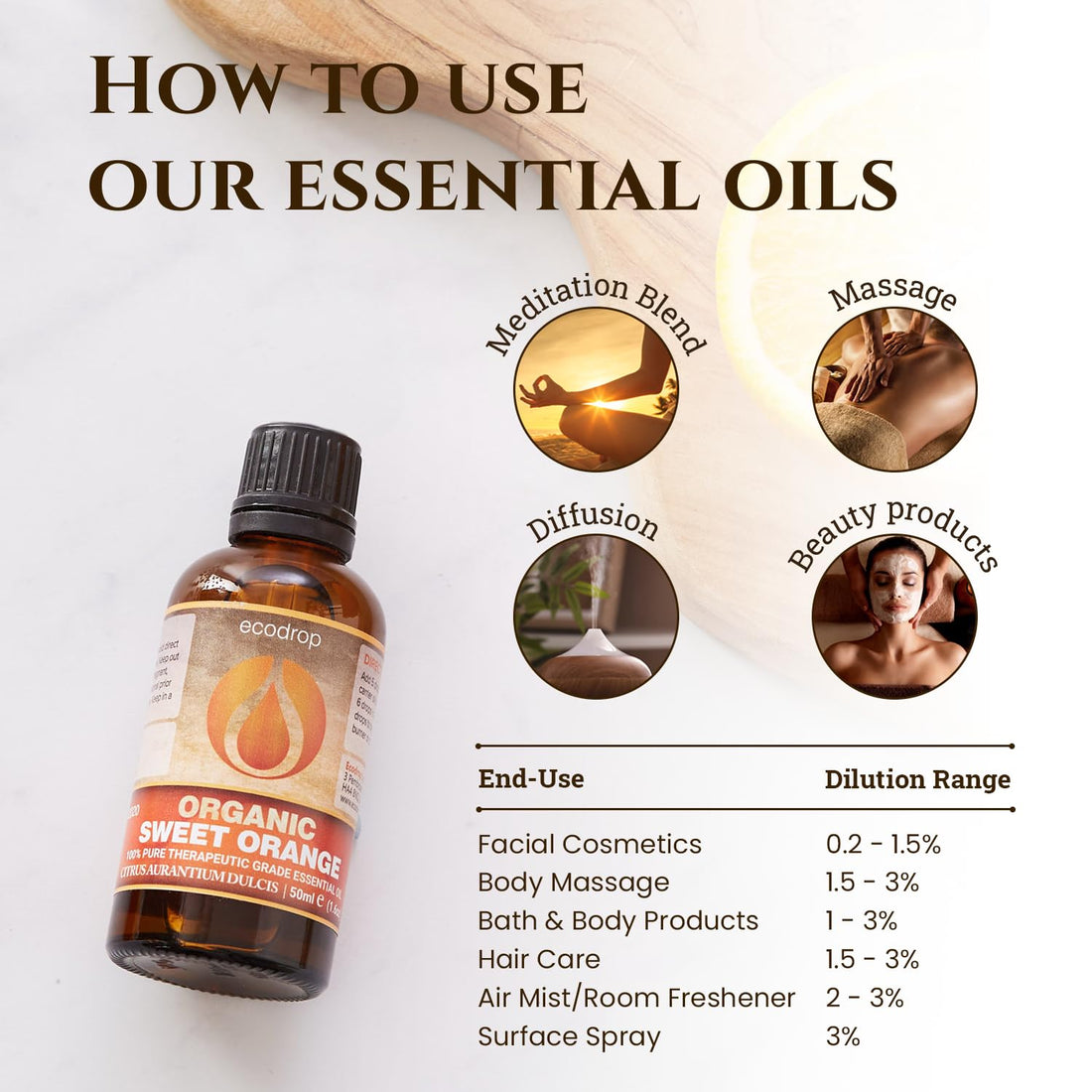 Ecodrop Tea Tree Essential Oil, 10 ml | 100% Pure Organic Steam-Distilled | Melaleuca Alternifolia | Aromatherapy, Diffuser, Massage, Bath, Soap & Candle Making | Australian Fresh Aroma