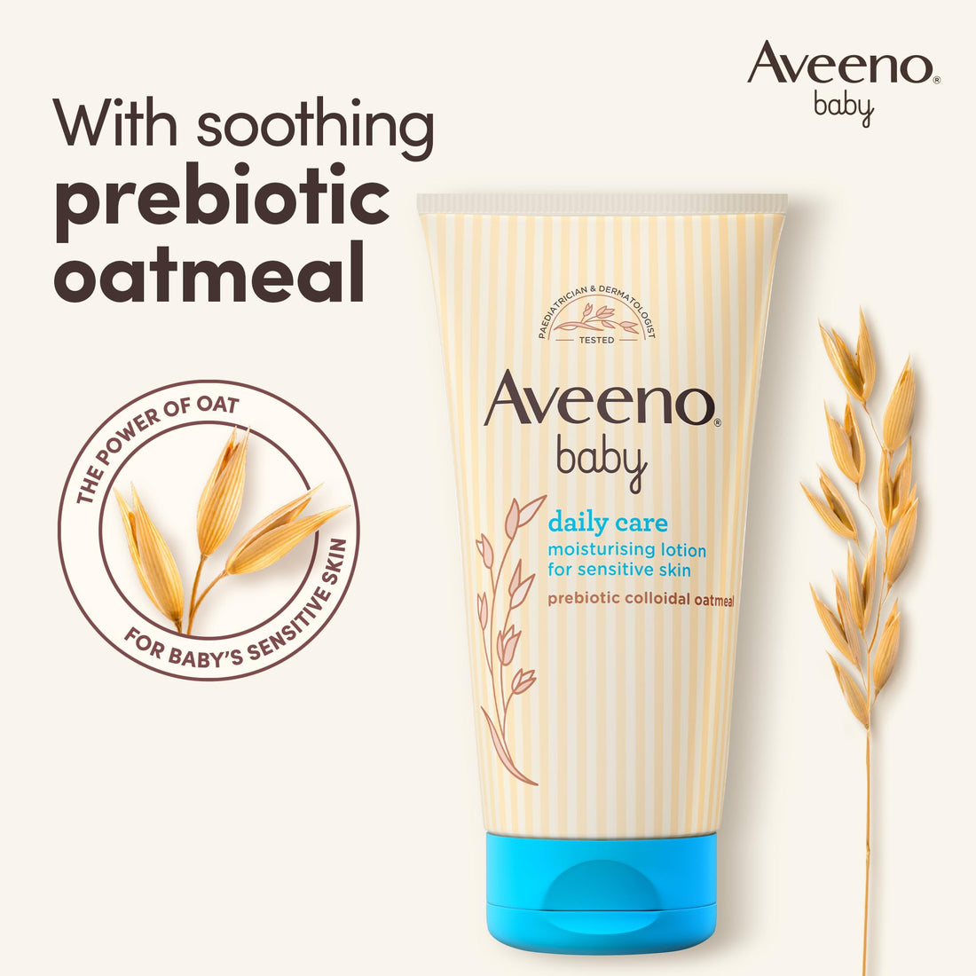 Aveeno Baby Daily Care Moisturising Lotion (3 x 150ml), Soothing Baby Cream to Provide 24-Hour Hydration Suitable for Newborns and Infants, Gentle Lotion for Dry, Sensitive Skin Prone to Eczema