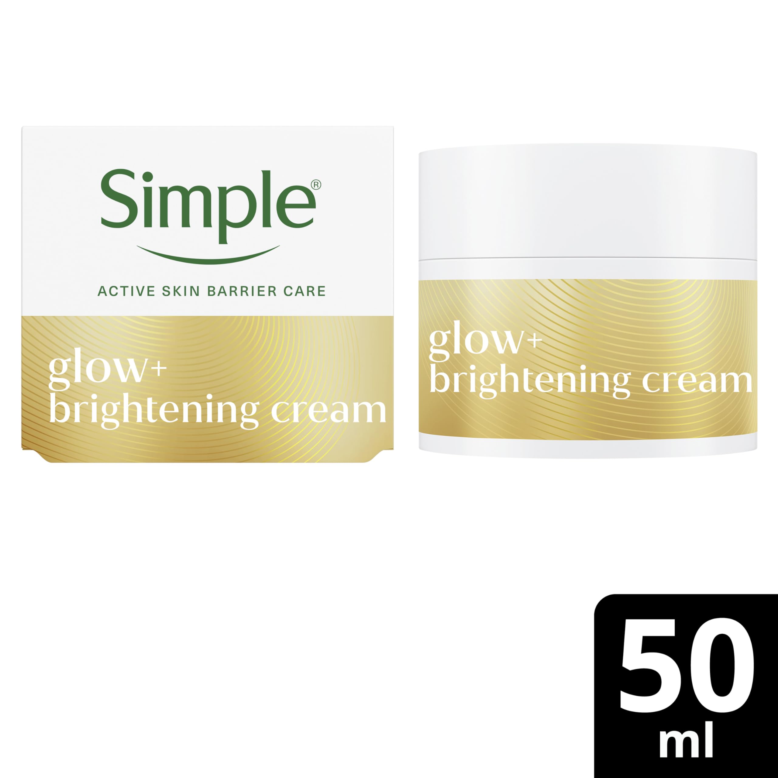 Simple Glow+ Facial Moisturiser, Face Brightening Cream for boosting Radiance with Vitamin C + Glutathione, Sensitive Skin Moisturiser, 50 ml