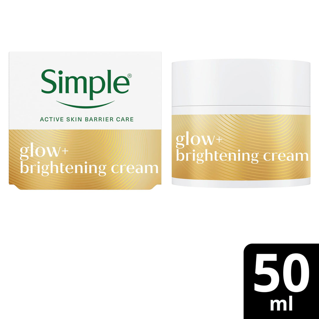 Simple Glow+ Facial Moisturiser, Face Brightening Cream for boosting Radiance with Vitamin C + Glutathione, Sensitive Skin Moisturiser, 50 ml