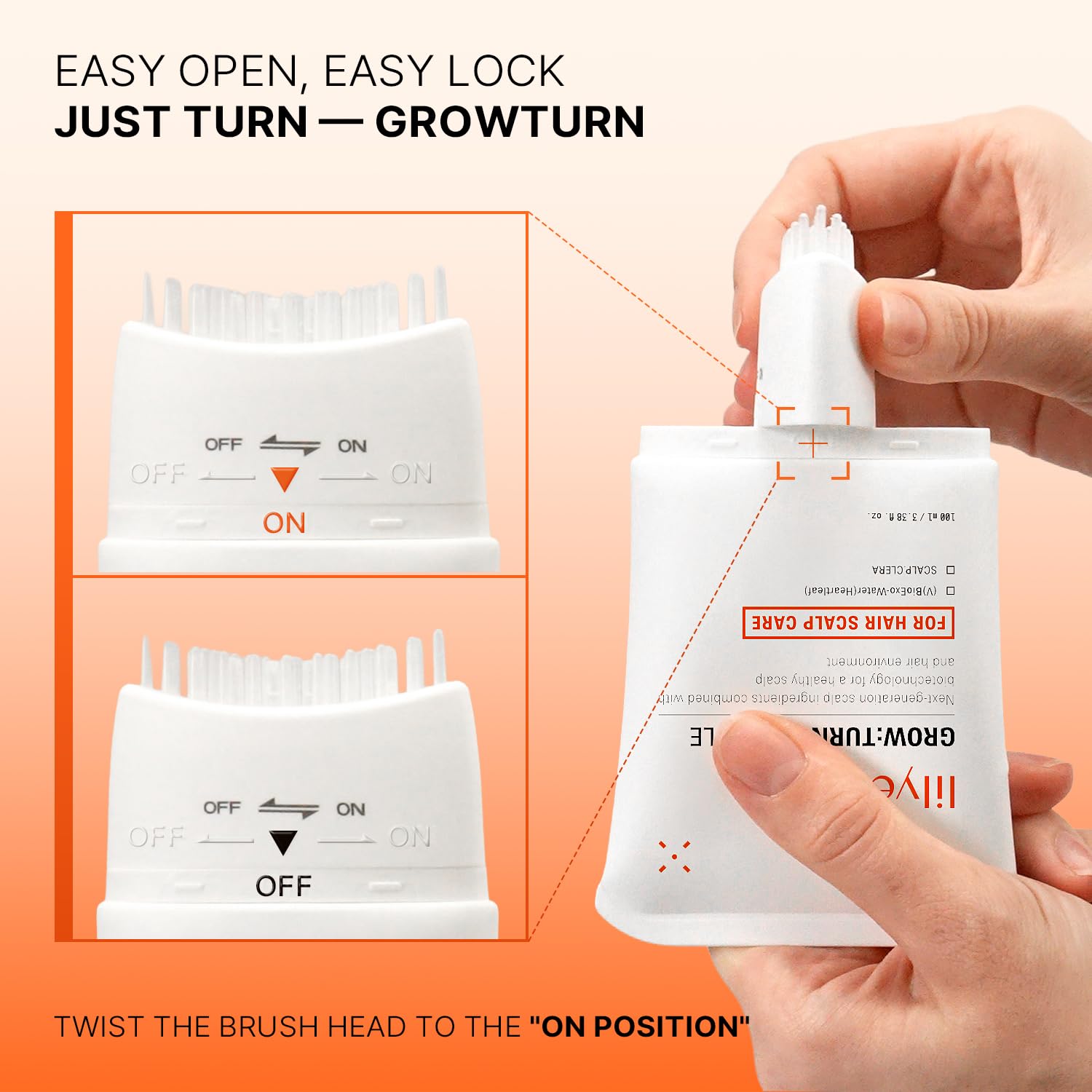 lilyeve GROWTURN Hair Growth Serum with Built-in Brush, Heartleaf-Derived Exosomes to Revitalize, Scalp Massager, Korean Hair Care, 3.38 fl. oz. (Pack of 1) Halalzen