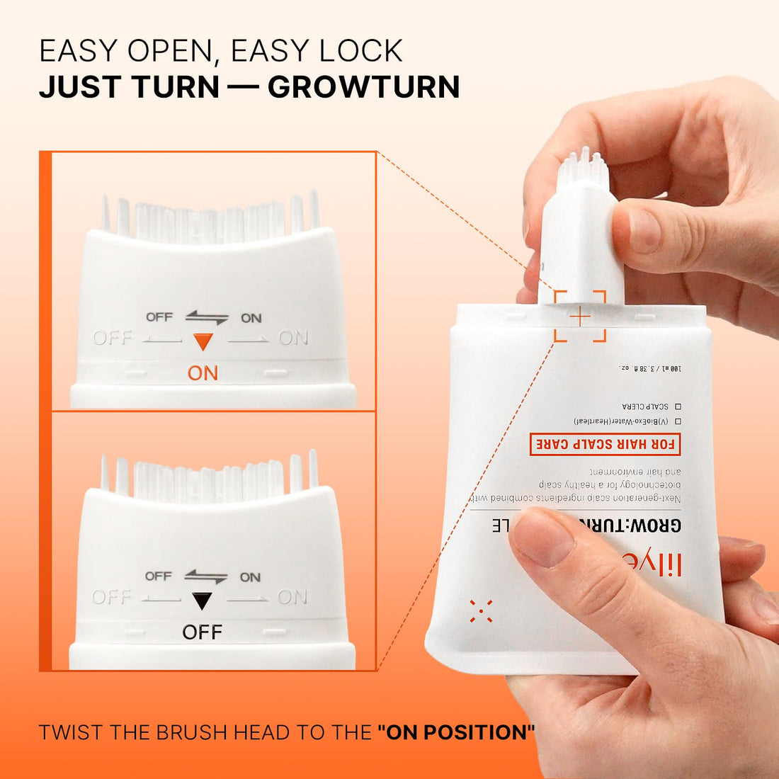 lilyeve GROWTURN Hair Growth Serum with Built-in Brush, Heartleaf-Derived Exosomes to Revitalize, Scalp Massager, Korean Hair Care, 3.38 fl. oz. (Pack of 1) Halalzen