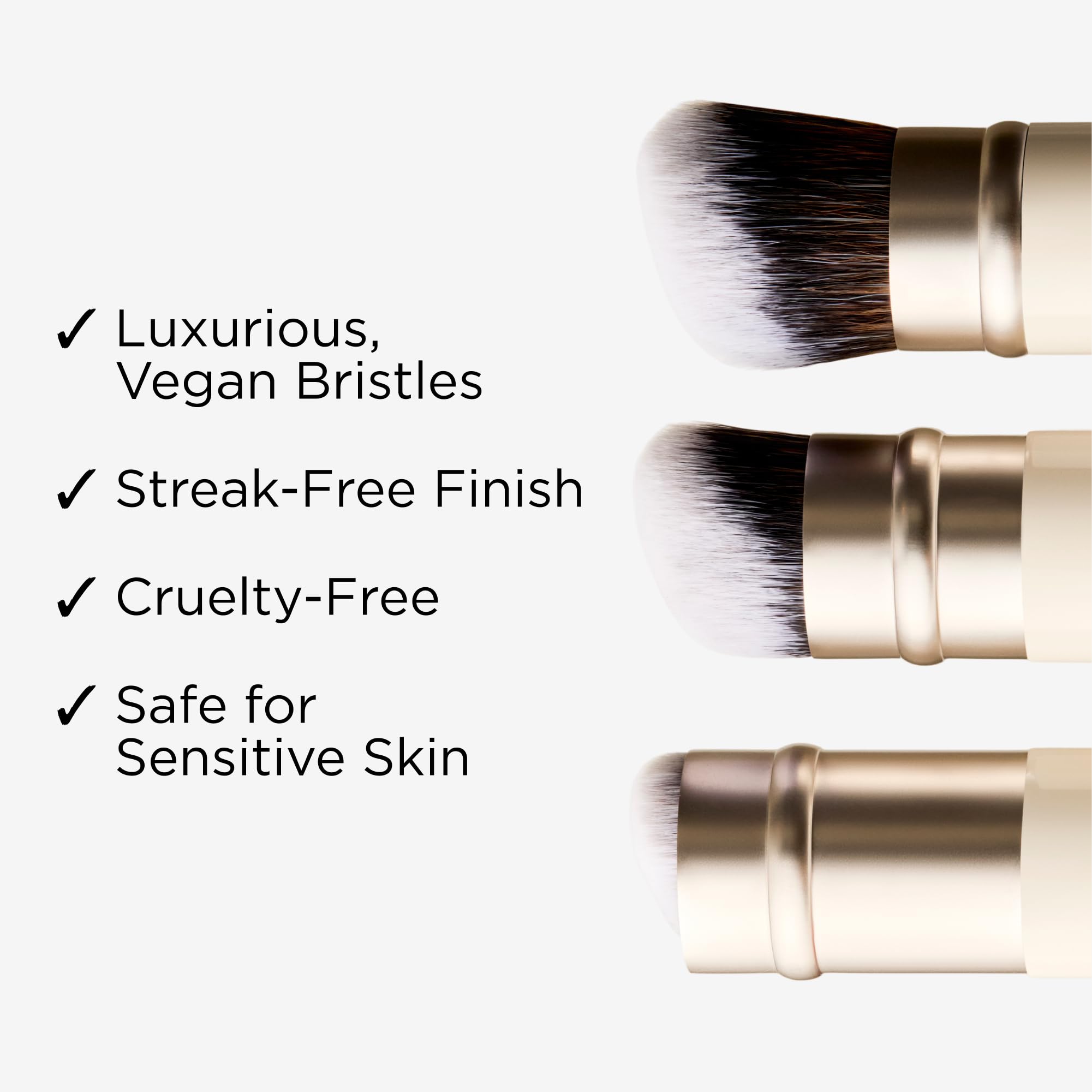 Haleys Beauty Kabuki Foundation Brush For Applying Powder, Foundation, Bronzer, Blush, and Mineral Make up, Soft Bristles, Seamless Blending, Makeup Brushes Essential, Vegan & Cruelty Free