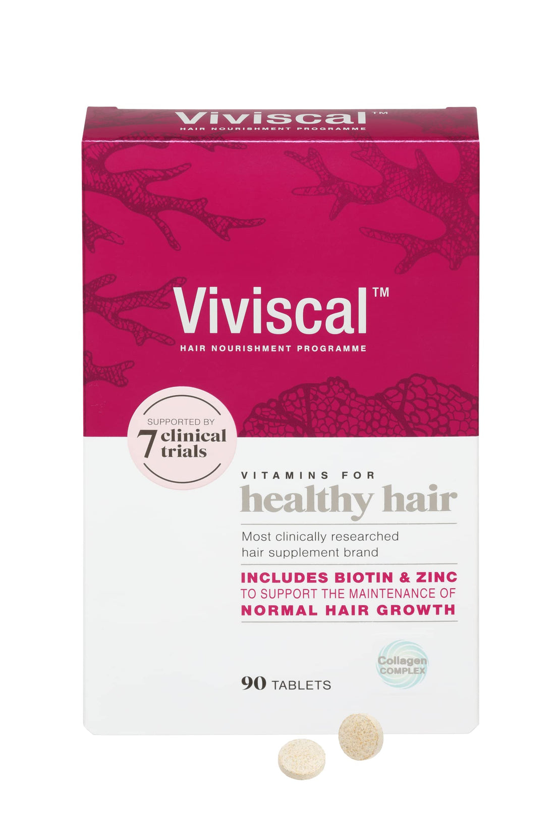 Viviscal Hair Growth Supplement for Women, 60 Tablets, with Biotin, Zinc & Marine Protein Complex AminoMar C, Supports Healthy Hair Growth, 1 month supply