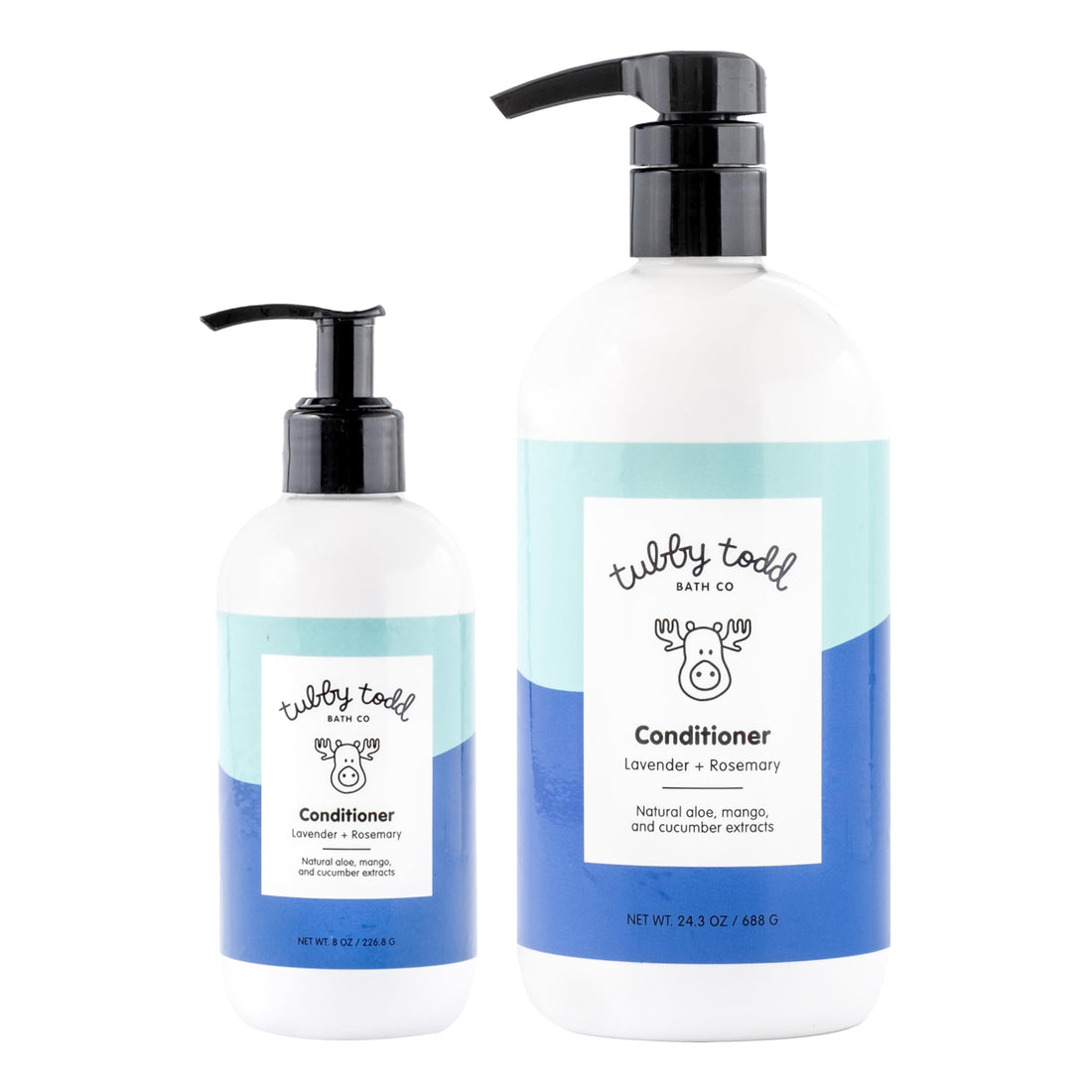 TUBBY TODD Hair Conditioner for Kids & Babies - Nourishing Frizz Control & Detangler - Lightweight, Sweet-Scented Formula - 2 Pack, 25 fl oz & 8 fl oz - Lemon Crème Halalzen