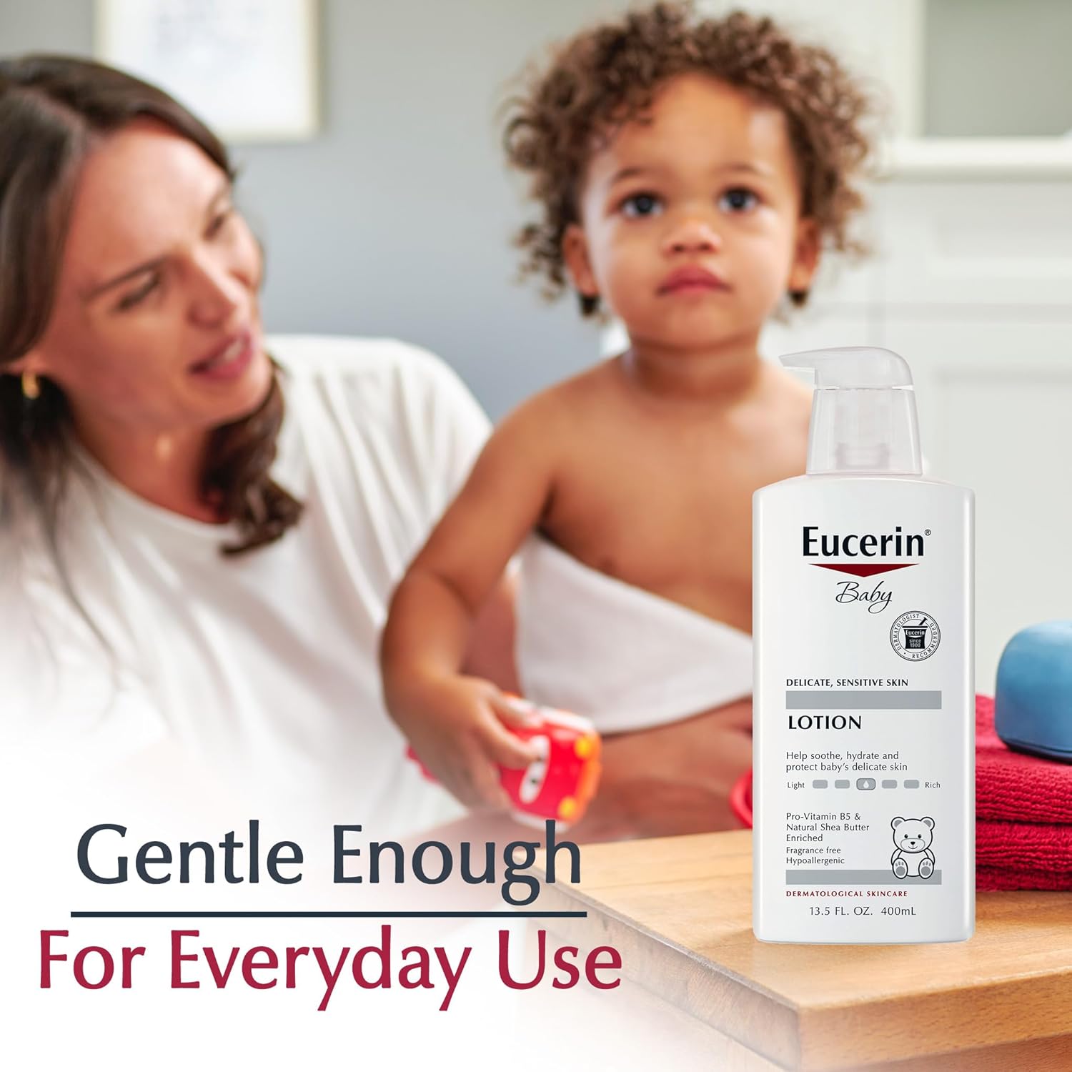 Eucerin Baby Body Lotion, Hypoallergenic and Fragrance Free Baby Lotion with Pro-Vitamin B5 and Shea Butter, 13.5 Fl Oz Bottle Halalzen