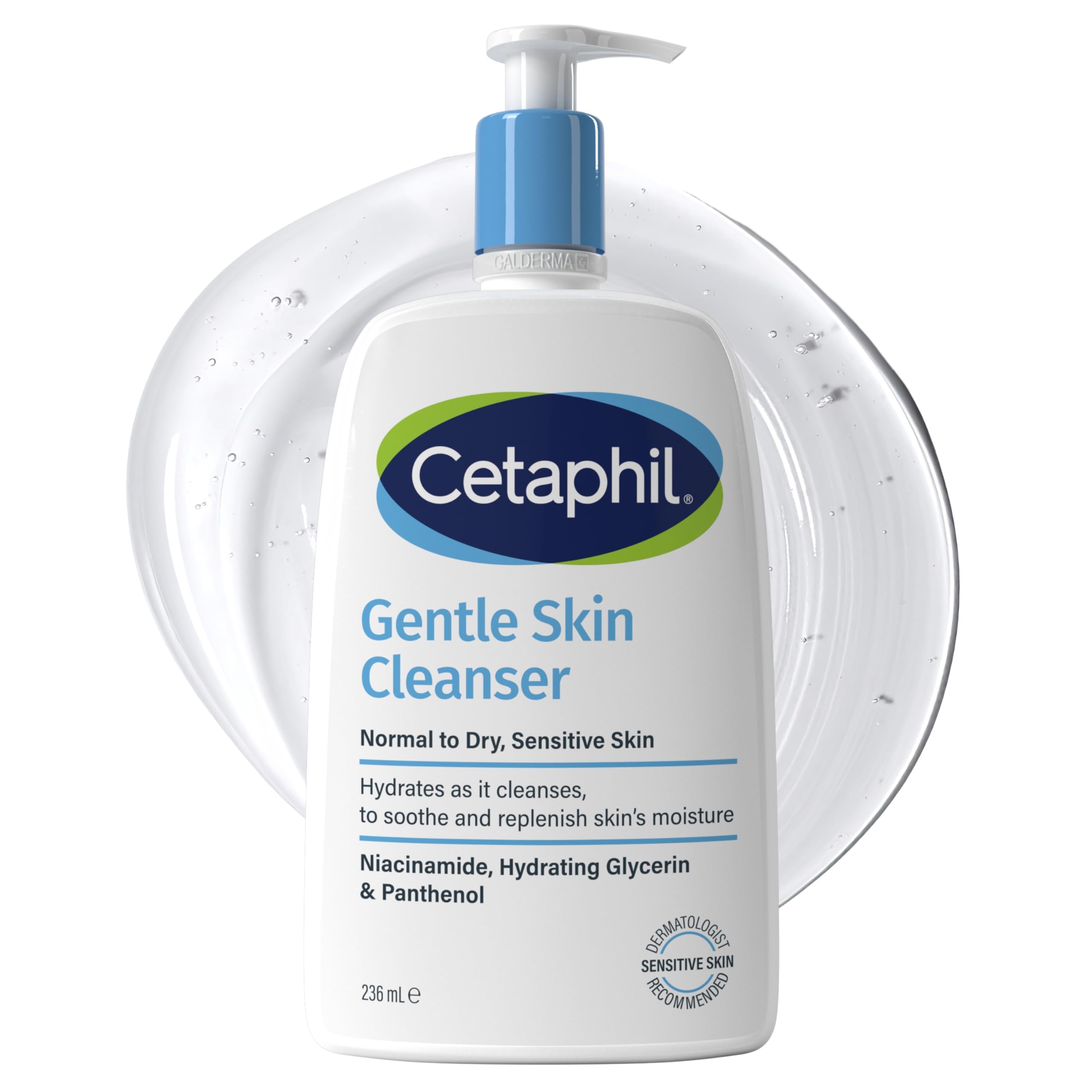 Cetaphil Gentle Skin Cleanser, 1L, Face & Body Wash, For Normal To Dry Sensitive Skin, With Niacinamide & Glycerin, Soap Free, 1 unit, Packaging May Vary