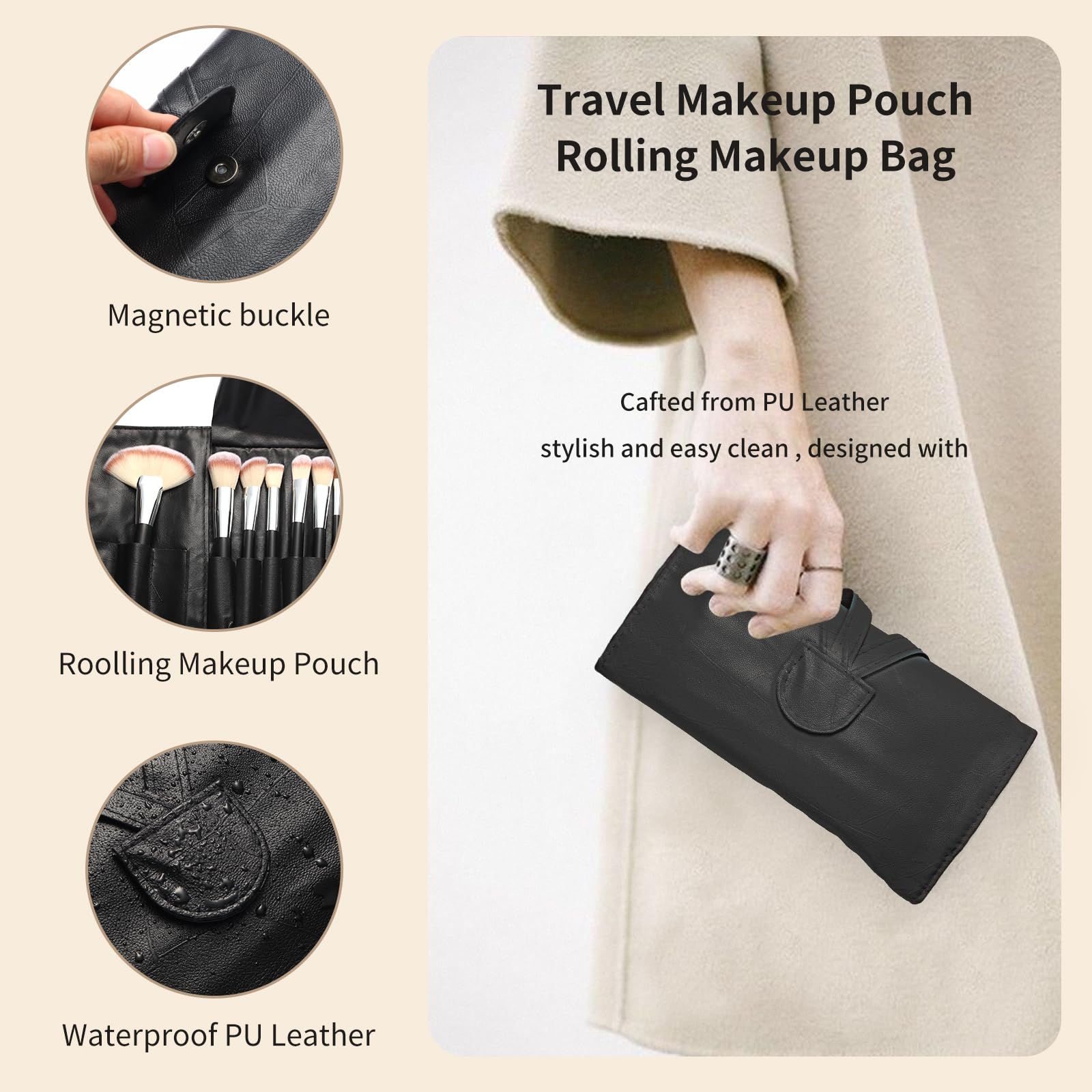 Makeup Brushes, Quality Make Up Brushes 28Pcs Makeup Brushes Set Professional & Beginner Make-up Sets & Case, Brushes & Sponges,Travel-Friendly Roll-up Beauty Gift Sets for Women, GREEN Halalzen