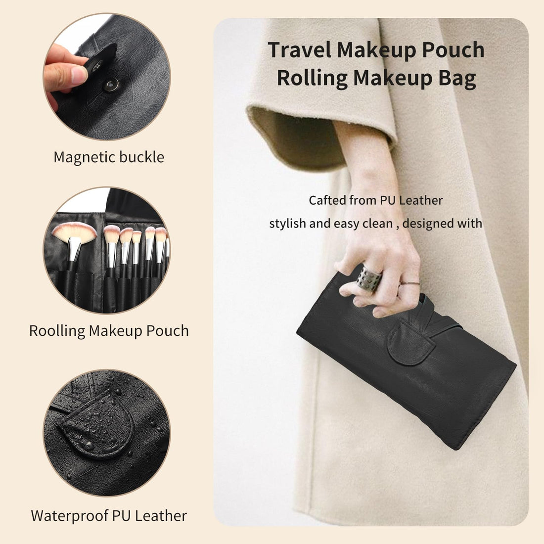 Makeup Brushes, Quality Make Up Brushes 28Pcs Makeup Brushes Set Professional & Beginner Make-up Sets & Case, Brushes & Sponges,Travel-Friendly Roll-up Beauty Gift Sets for Women, GREEN Halalzen