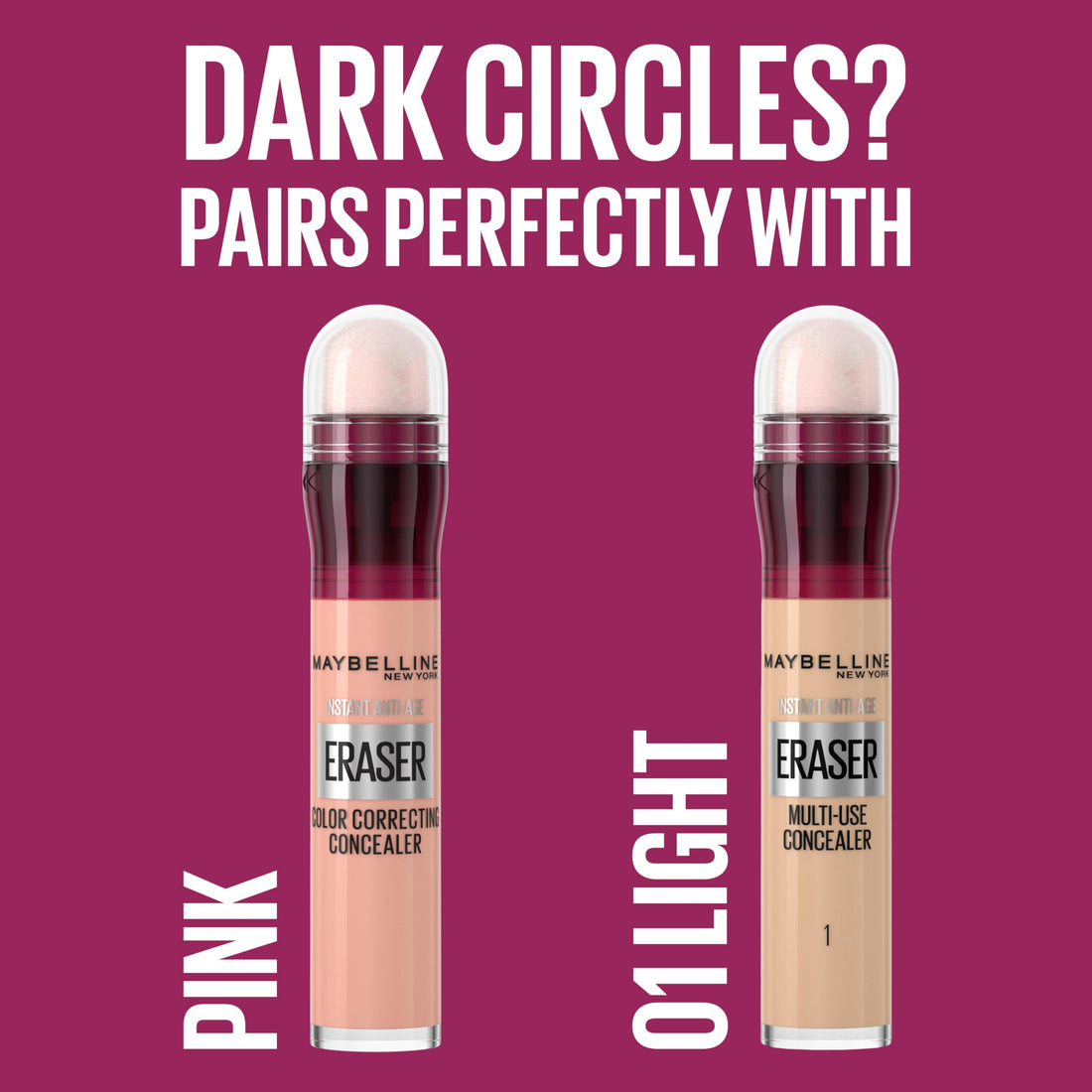 Maybelline Instant Anti-Age Eraser Eye Concealer for Face, Dark Circles, Blemish & Fine Lines Concealer, Full Coverage, Dermatologist Tested, Suitable for Sensitive Skin, Shade: 00 Ivory Halalzen