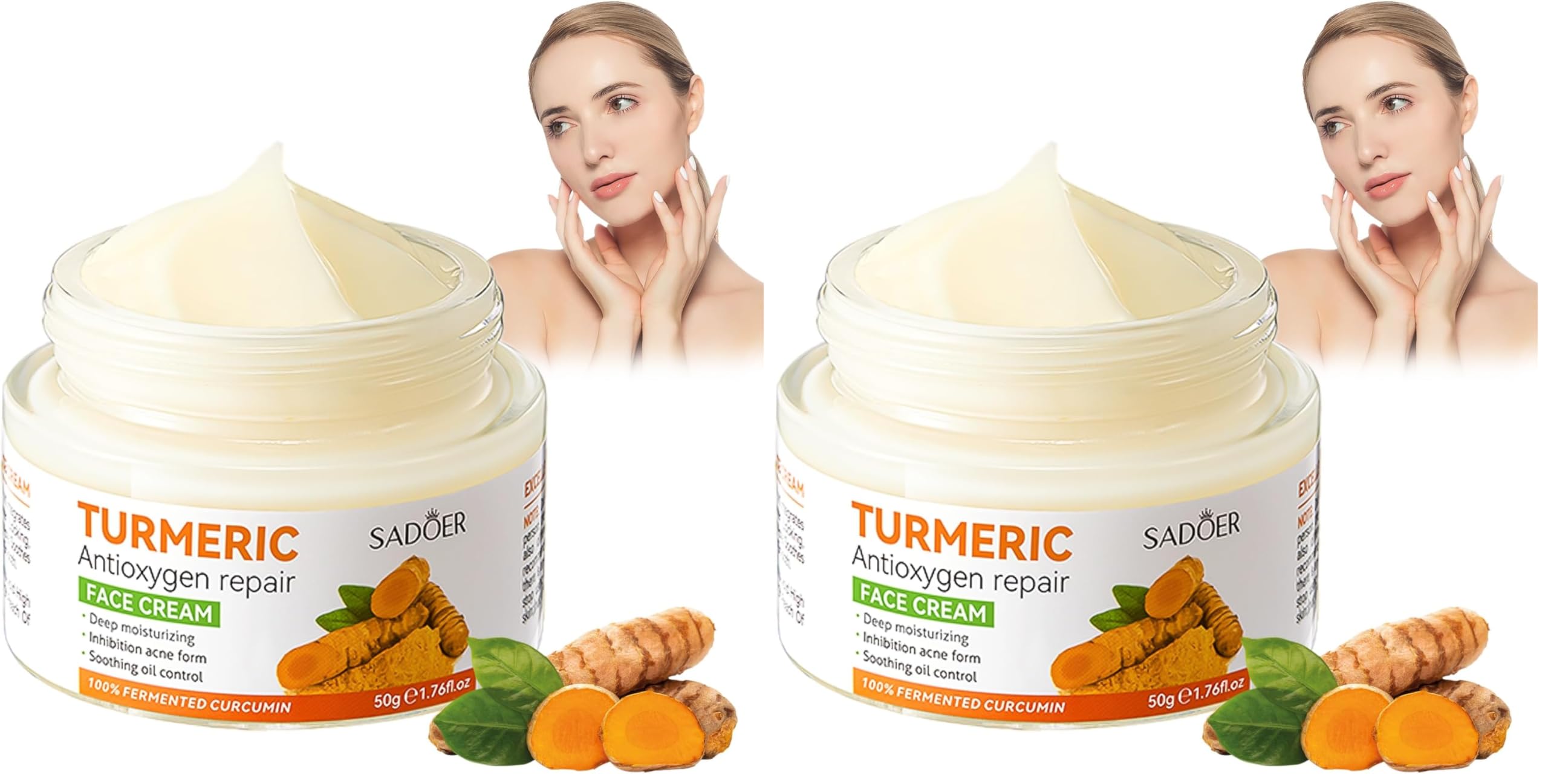 Turmeric Face Cream, Brightening Face Cream for Radiant&Glowing Skin,Dark Spot Corrector Age Spot Remover,Anti Aging,Natural Turmeric Cream Skin Care,Vitamin C Moisturiser for Face
