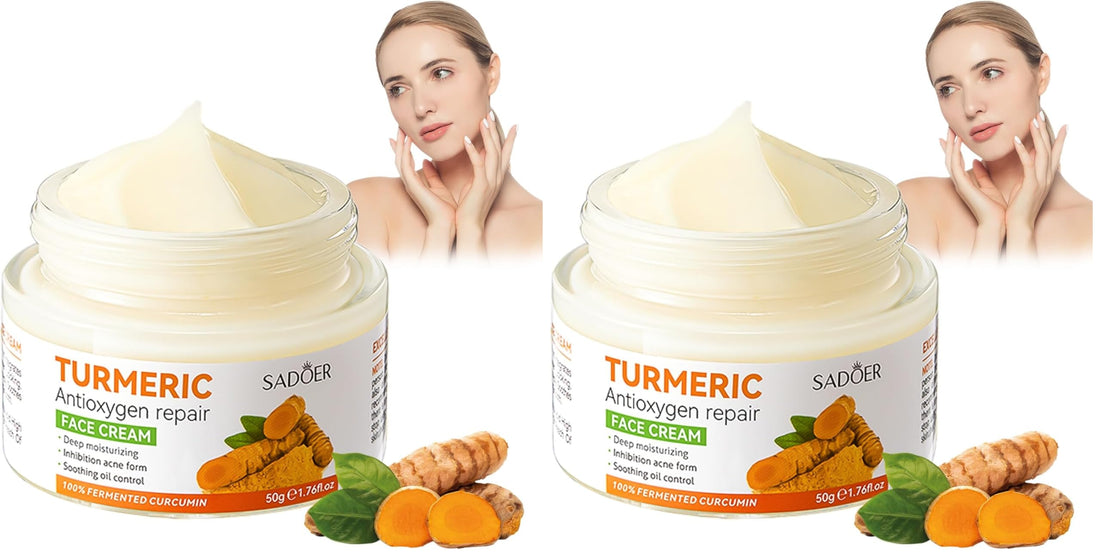 Turmeric Face Cream, Brightening Face Cream for Radiant&Glowing Skin,Dark Spot Corrector Age Spot Remover,Anti Aging,Natural Turmeric Cream Skin Care,Vitamin C Moisturiser for Face