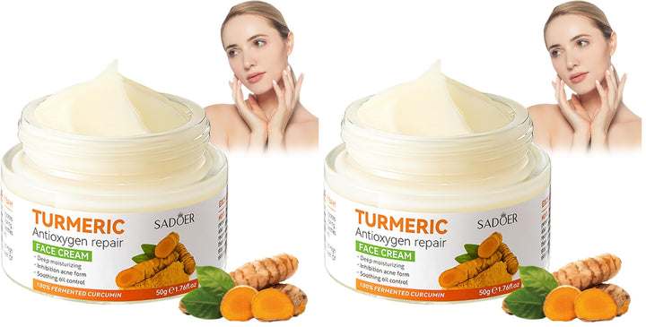 Turmeric Face Cream, Brightening Face Cream for Radiant&Glowing Skin,Dark Spot Corrector Age Spot Remover,Anti Aging,Natural Turmeric Cream Skin Care,Vitamin C Moisturiser for Face