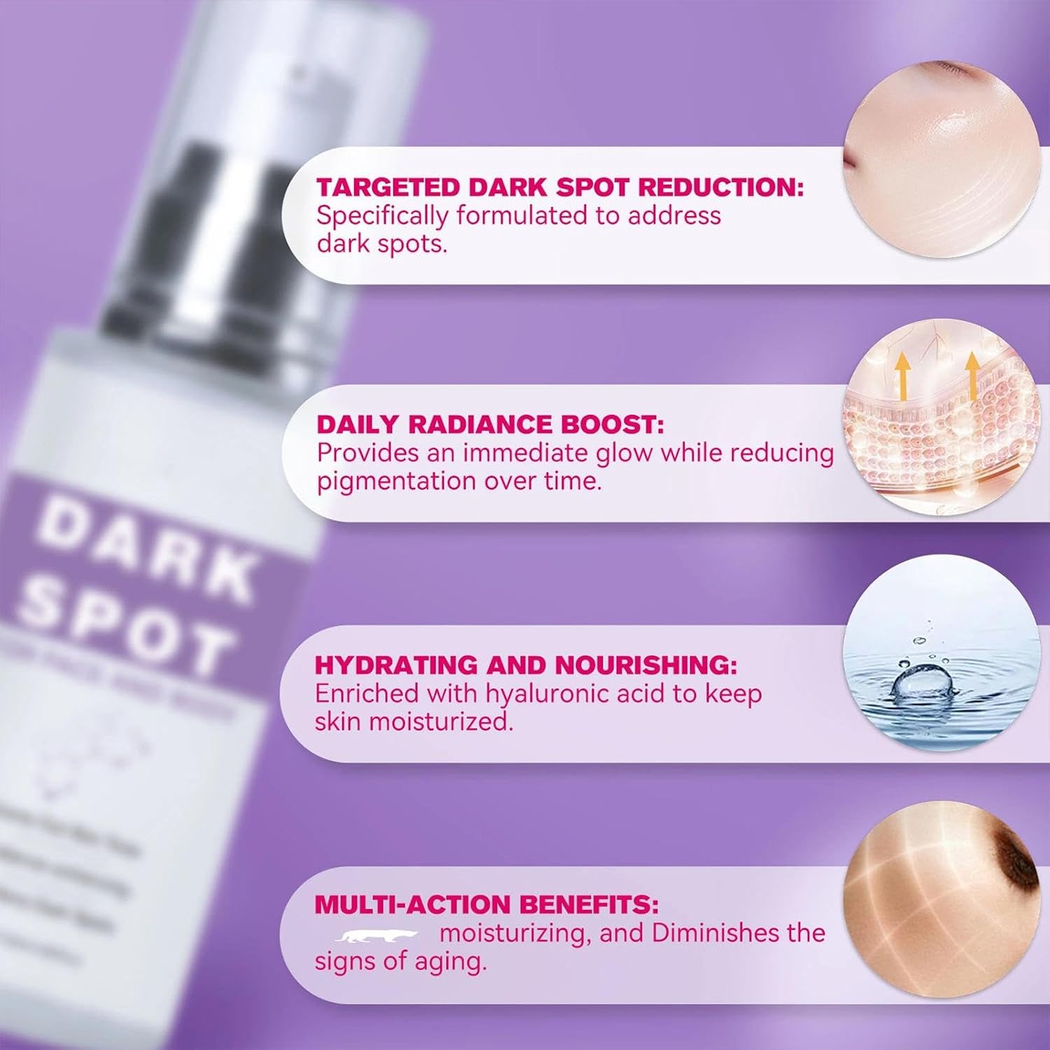 Dark Spot Corrector Cream for Face & Body, Age Spot Remover with Niacinamide & Hyaluronic Acid, Brightening Melasma Cream for Sun Spots & Hyperpigmentation, Evens Skin Tone, 50ml Halalzen