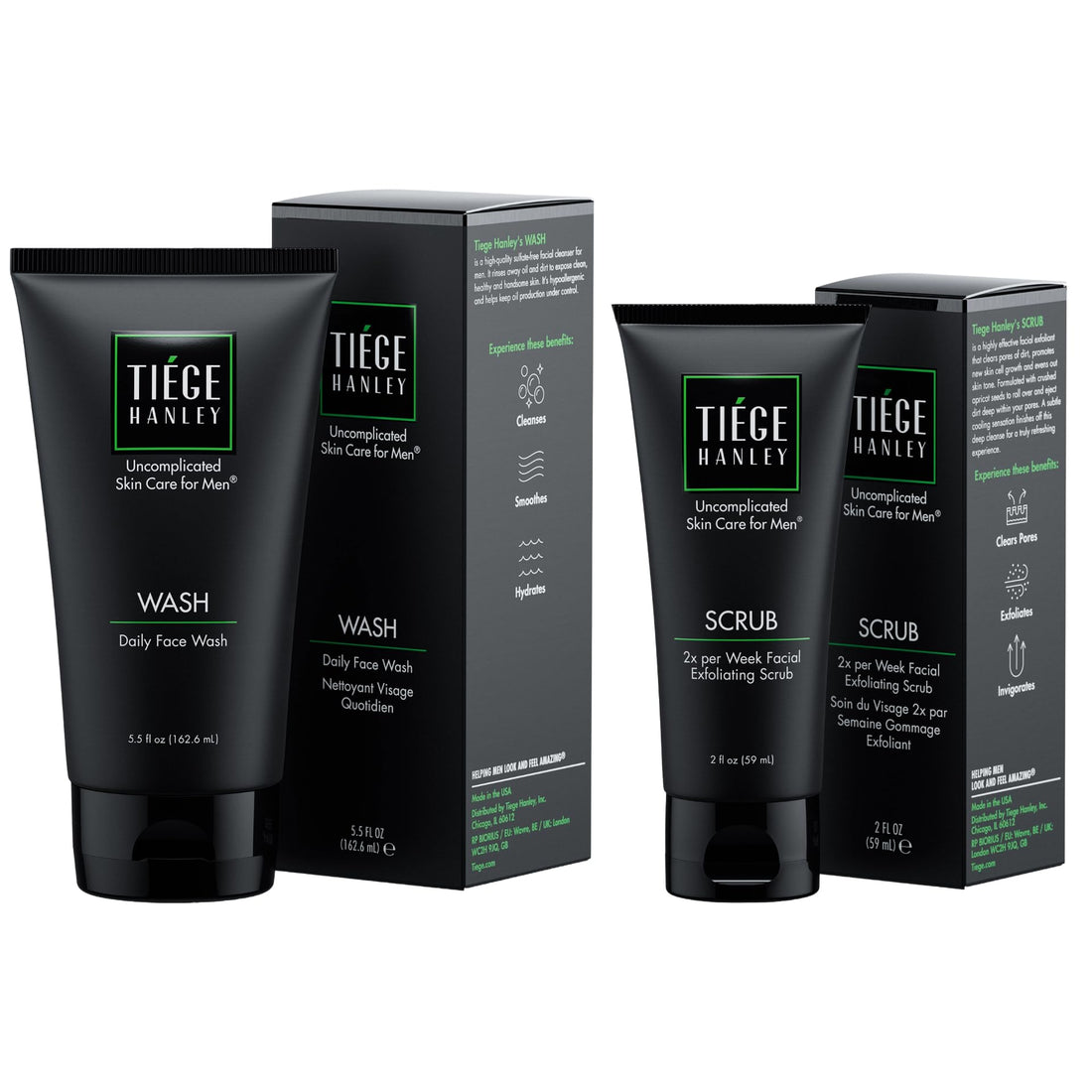Tiege Hanley Daily Face Wash for Men, Gentle Fragrance-Free Cleanser with Jojoba Oil, Aloe, & Vitamin B3, Hydrating Foaming Formula for Deep Clean, Gentle on Sensitive Skin, Men’s Skin Care, 5.5 Fl Oz