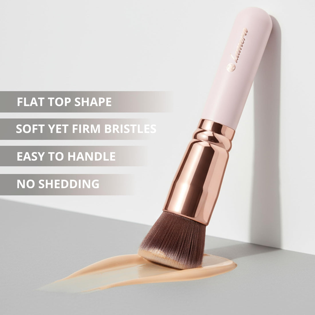 LAMORA Concealer Makeup Brush Under Eye - Angled Flat Top Kabuki Nose Contour Brush - Ideal for Concealing Blending Setting Buffing with Powder Liquid Cream Cosmetic - Small Makeup Foundation Brush Halalzen
