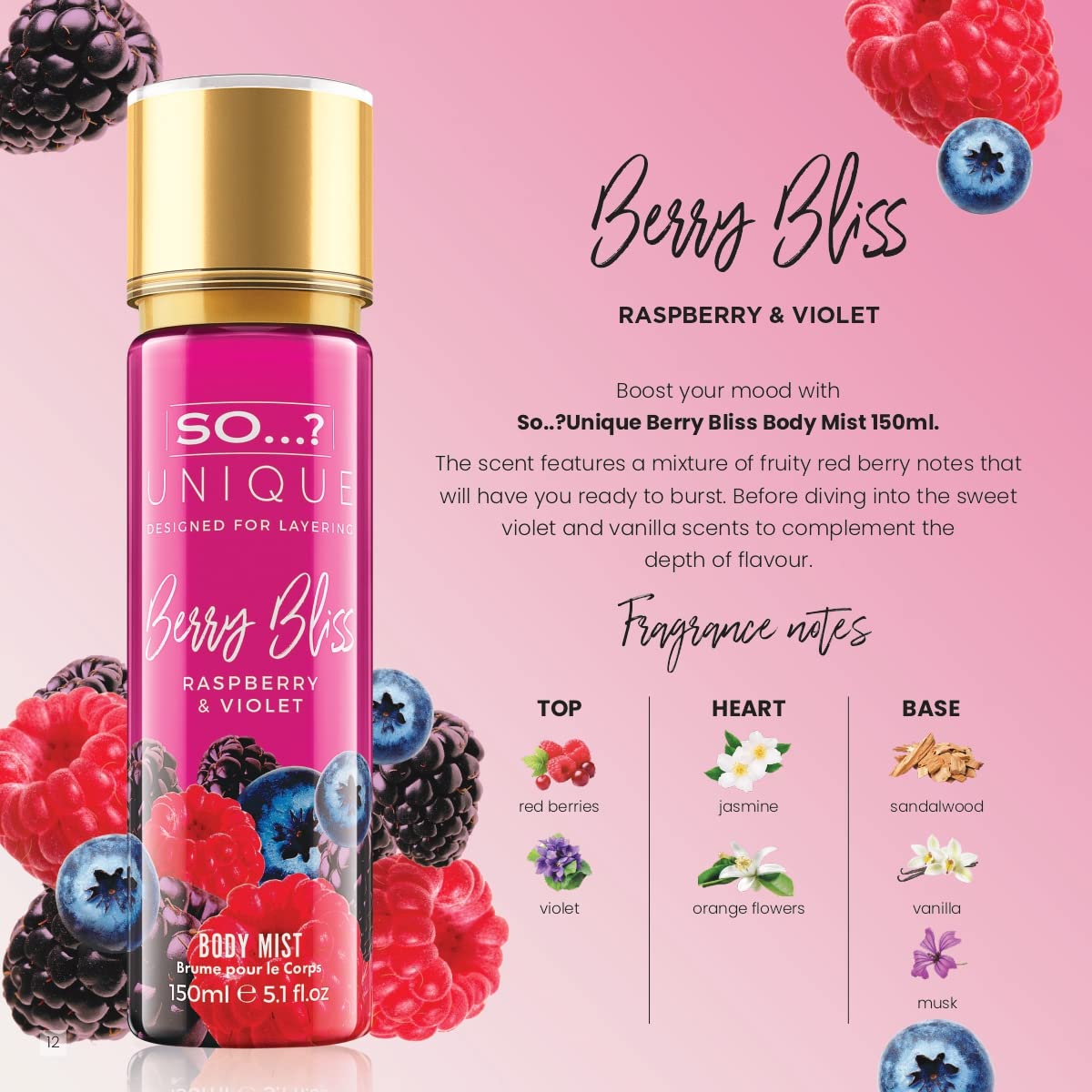 So…? Unique Womens White Blossom Body Mist Fragrance Spray 150ml Halalzen