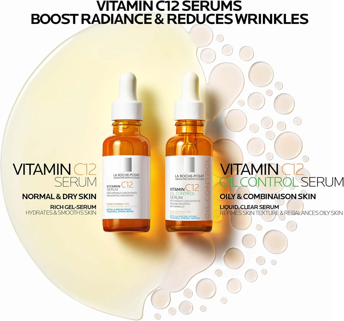 La Roche-Posay Pure Vitamin C12 Serum, Anti-Wrinkle Radiance Restoring Face Serum, 12% Pure Vitamin C, Salicylic Acid, Neurosensine, For Sensitive Skin, 30ml Halalzen