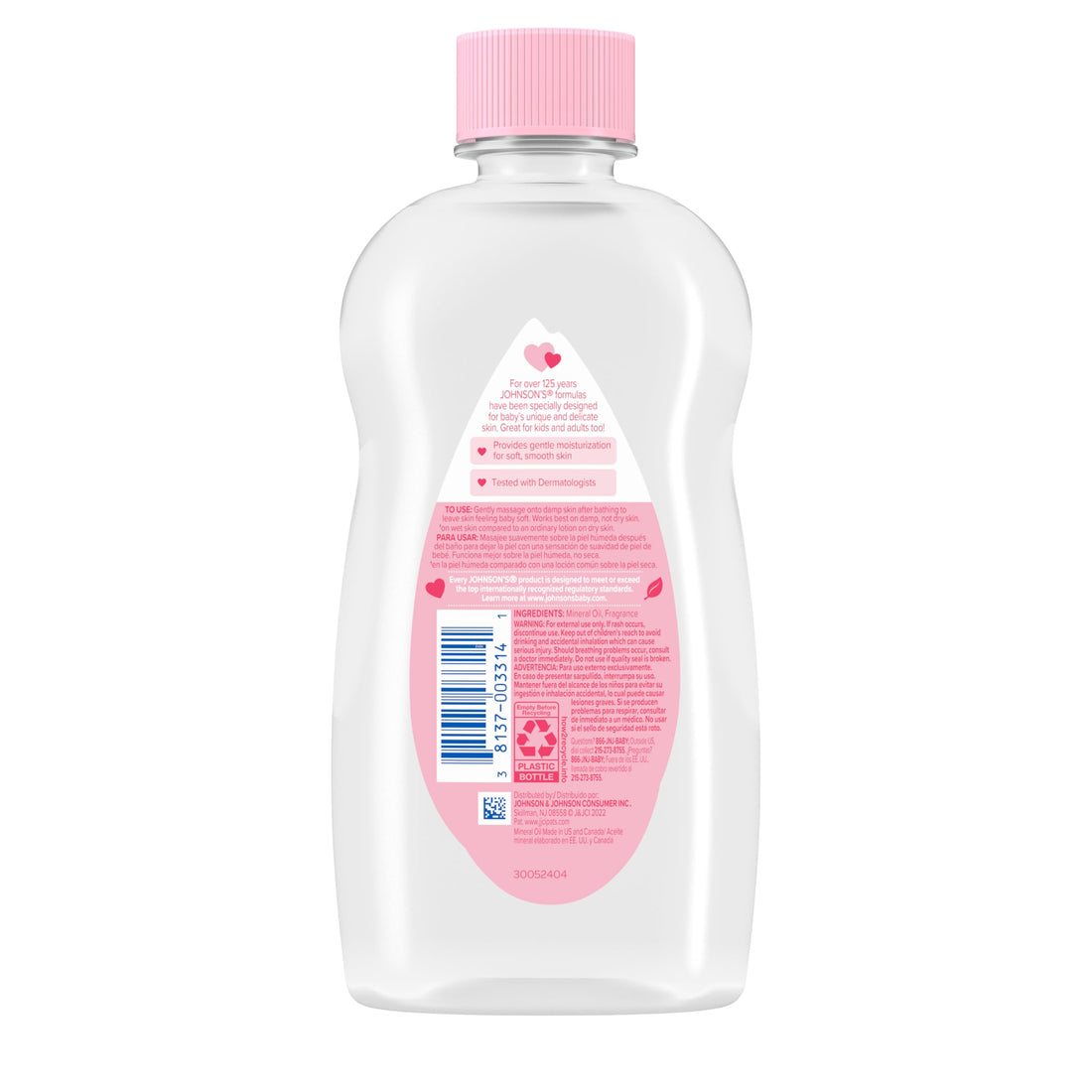 Johnson's Baby Oil, Pure Mineral Oil to Prevent Moisture Loss for Newborn, Kids, & Adults, Gentle, Soothing Baby Massage Oil, Dry Skin Relief, Hypoallergenic, Original Scent, Baby Essentials, 3 fl. oz Halalzen