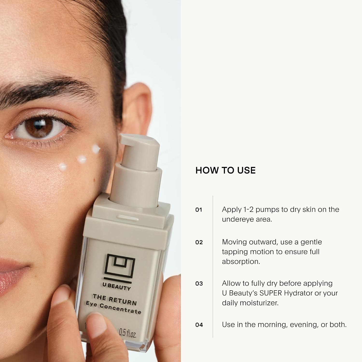 U Beauty The RETURN Eye Concentrate - Anti-Aging Eye Cream with Peptides and Antioxidants for Brighter and Tighter Under Eyes, Reduce Fine Lines, Puffiness & Dark Circles - 0.5 fl oz