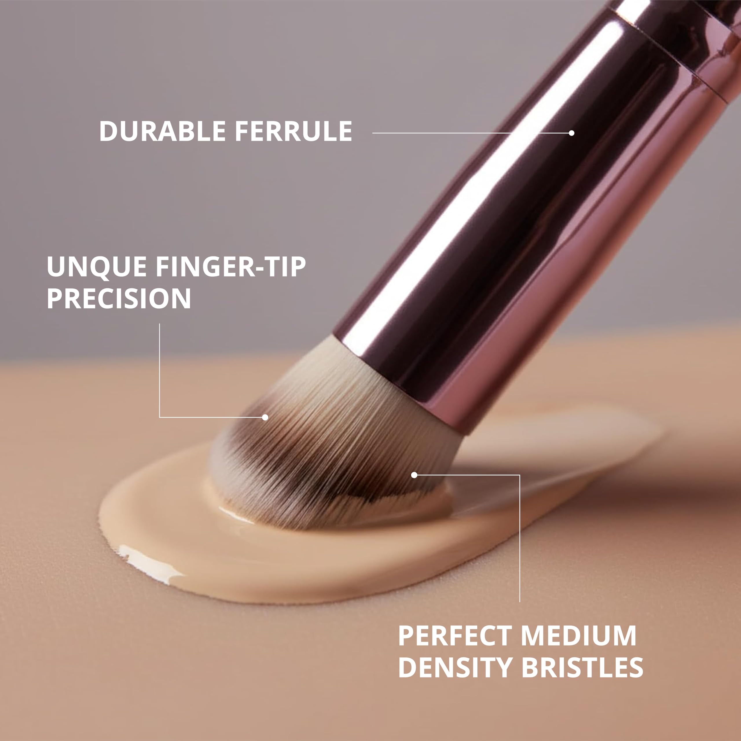 LAMORA Concealer Makeup Brush Under Eye - Angled Flat Top Kabuki Nose Contour Brush - Ideal for Concealing Blending Setting Buffing with Powder Liquid Cream Cosmetic - Small Makeup Foundation Brush Halalzen