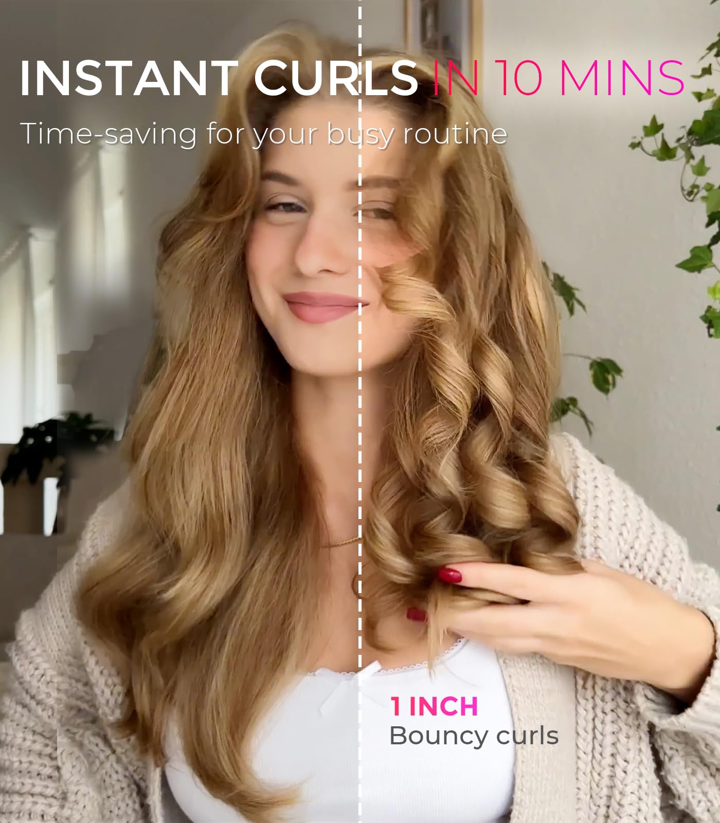 TYMO Hair Curler Automatic Rotating - CURLPRO, Beach Waves Curling Wand, Anti-Scald Curling Iron, Portable 500 Million Ionic, Dual Voltage & Lightweight for Travel, Ceramic Coating, Gray 1.25 inch Halalzen
