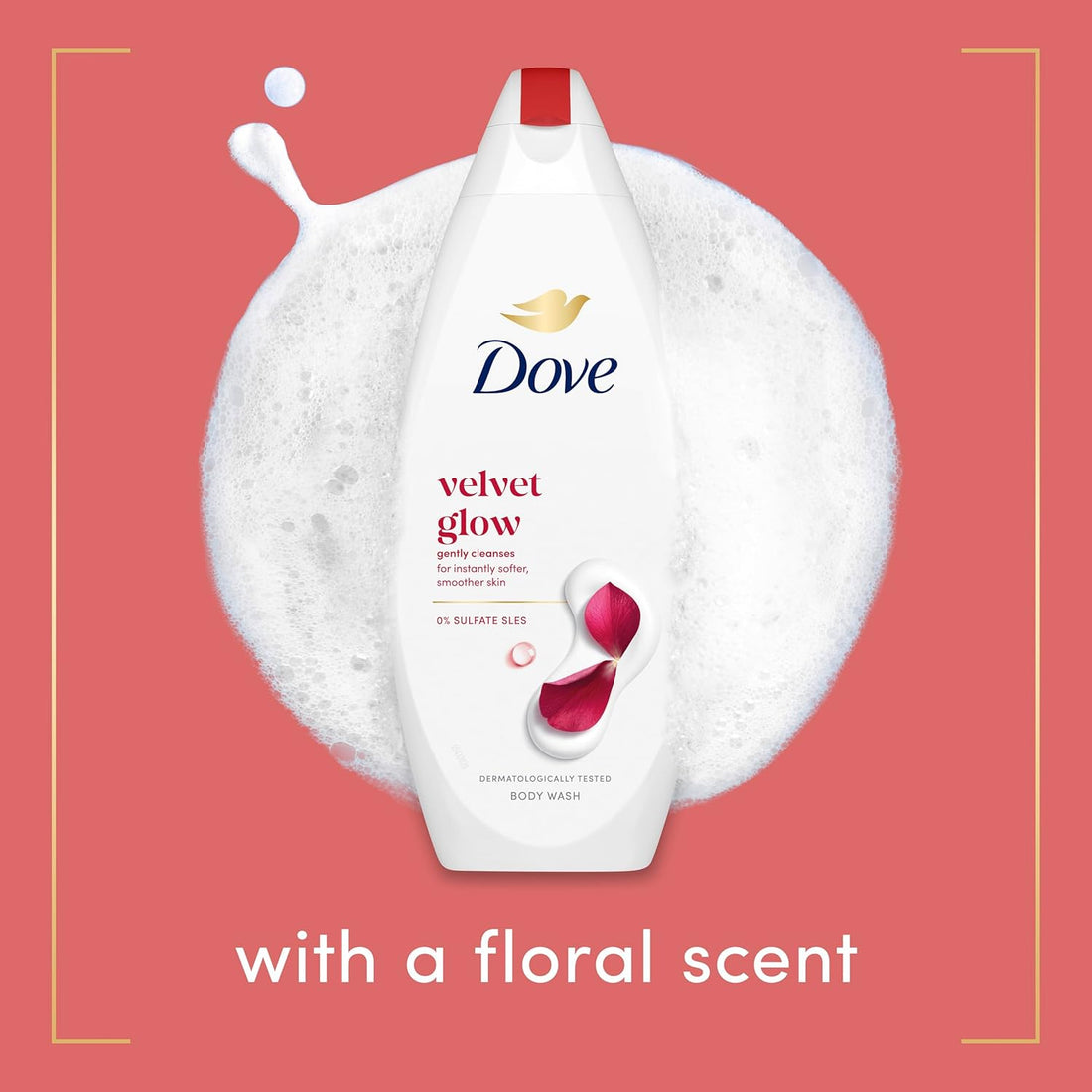Dove Velvet Glow Body Wash body cleanser shower gel with a floral scent for softer, smoother skin after just one shower 225 ml