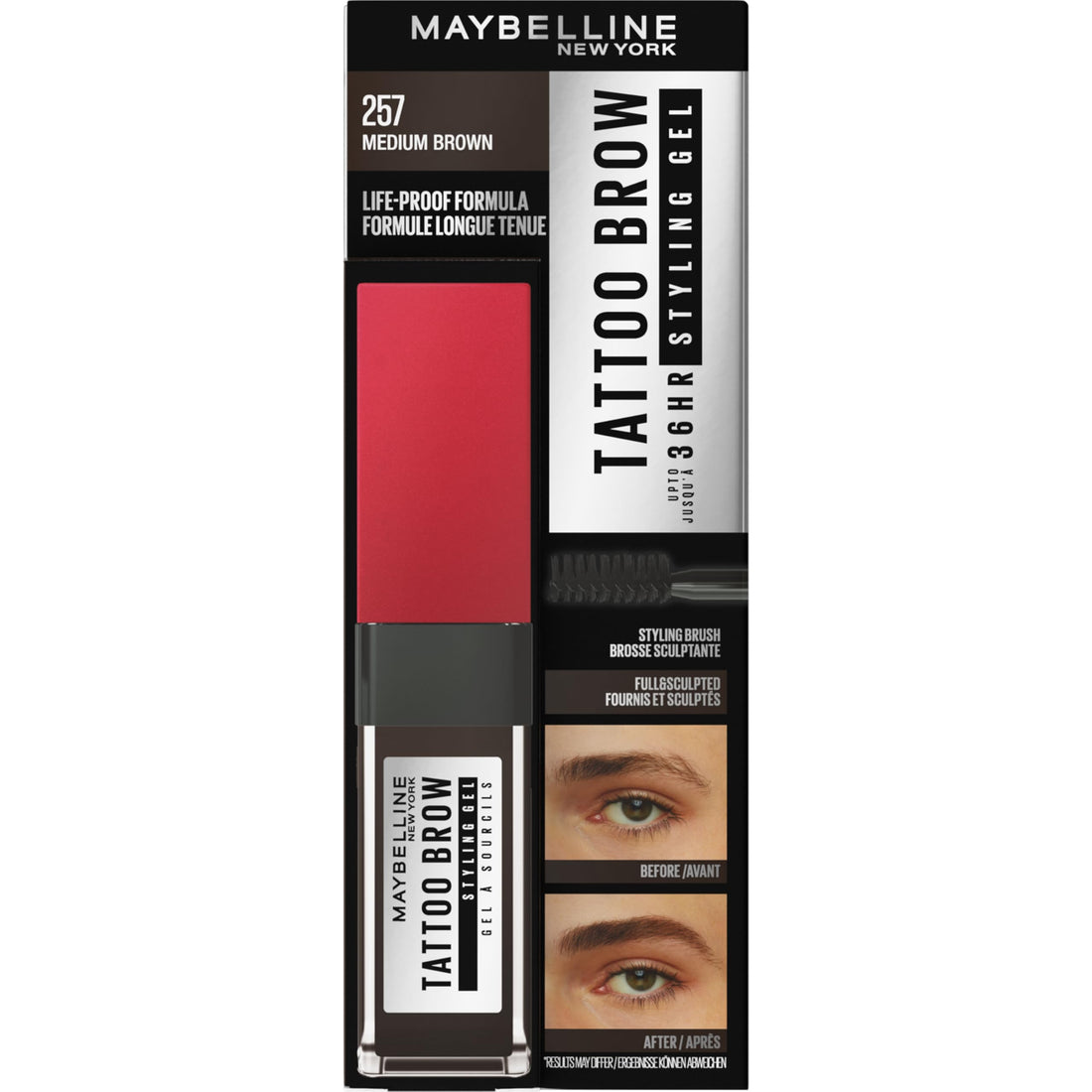 Maybelline Eyebrow Gel Tint, Waterproof And Smudge Proof, Long-Lasting Peel Off Tint For Evenly-Filled, Naturally Full Brows For Up To 3 Days, Deep Brown