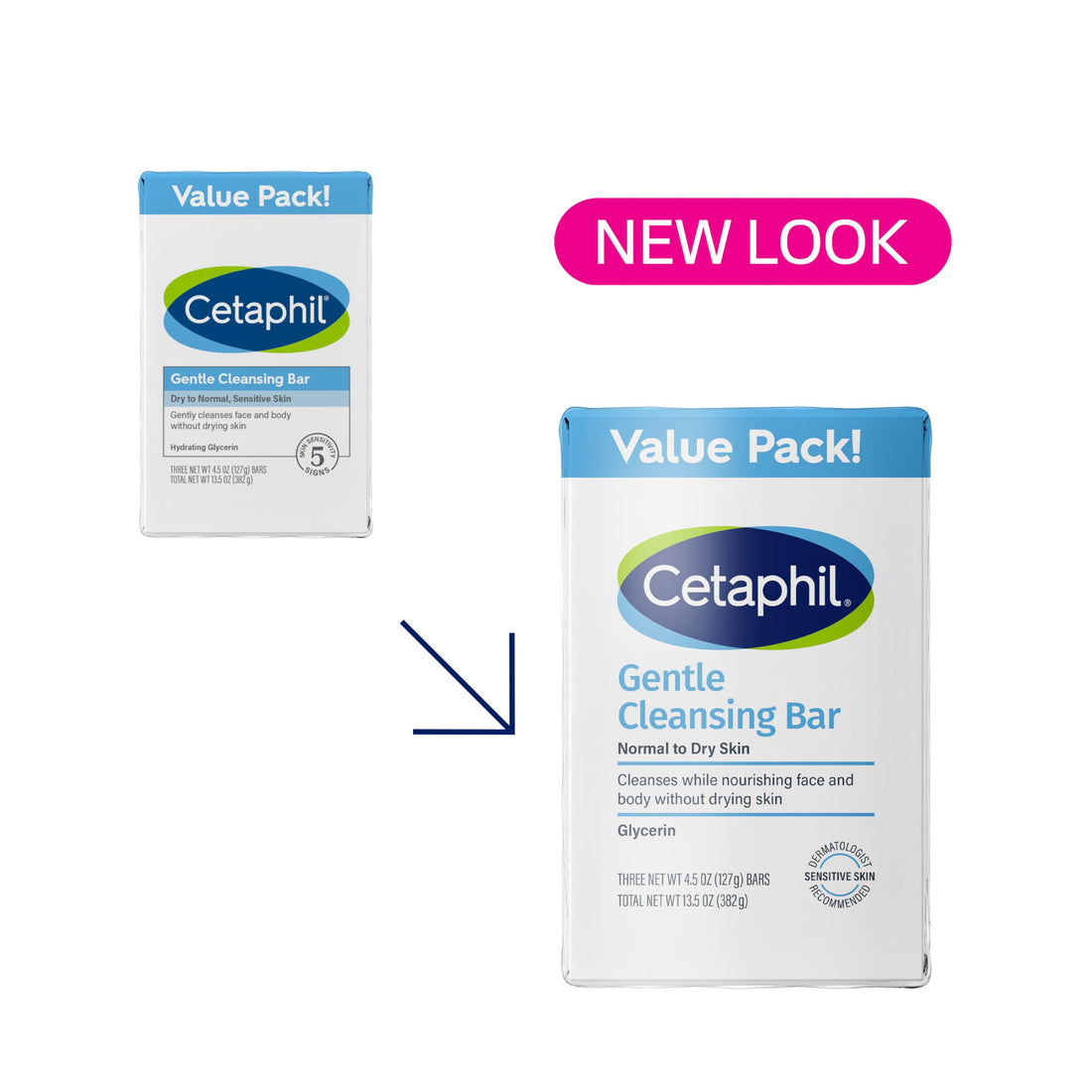 Cetaphil Gentle Cleansing Face and Body Bar, 4.5 oz Bar (Pack of 6), Nourishing Cleanser Bar For Dry, Sensitive Skin, Non-Comedogenic, (Packaging May Vary)