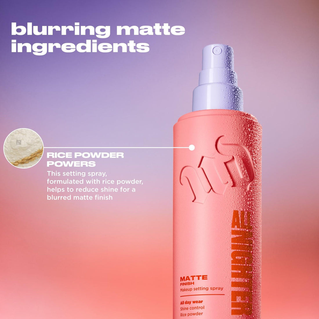Urban Decay All Nighter Waterproof Make-Up Setting Spray Matte Finish, Up to 24hr Wear, All-Day Shine Control, Blurs Pores, Sweat & Transfer Resistant Halalzen