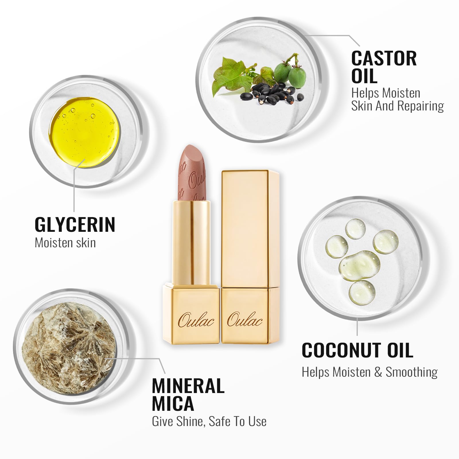 OULAC Metallic Shine Glitter Lipstick, Pink High Impact Lipcolor, Lightweight Soft and Ultra Hydrating, Long Lasting, Vegan & Cruelty-Free, Full-Coverage Lip Color 4.3 g/0.15 HIP & HIPPIE(11) Halalzen