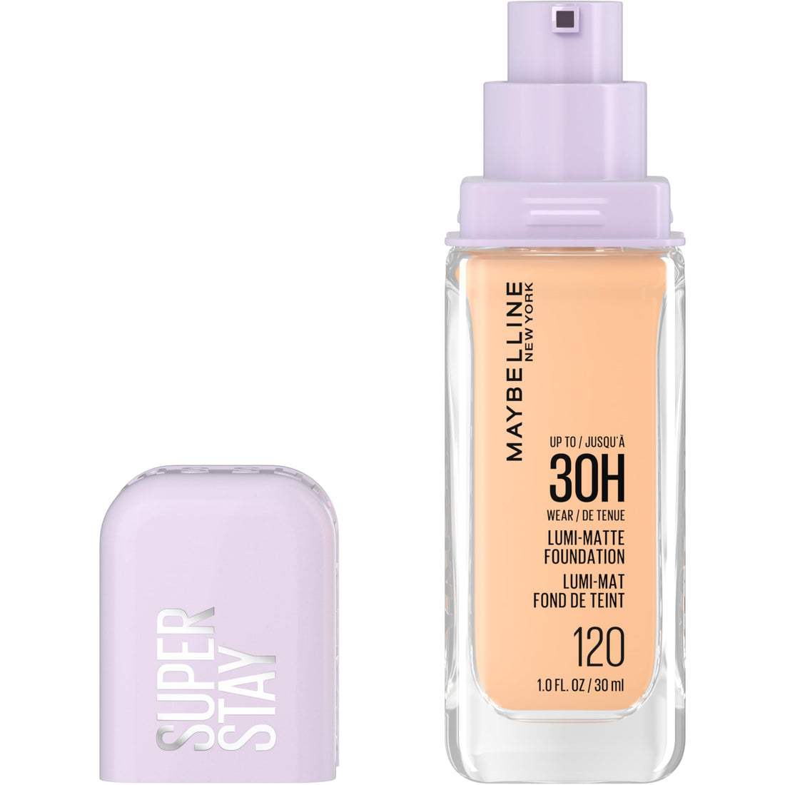 Maybelline Super Stay Lumi-Matte Foundation, Lightweight and Buildable Full Coverage Foundation Makeup For Up To 30HR Wear, 125, 1 Count