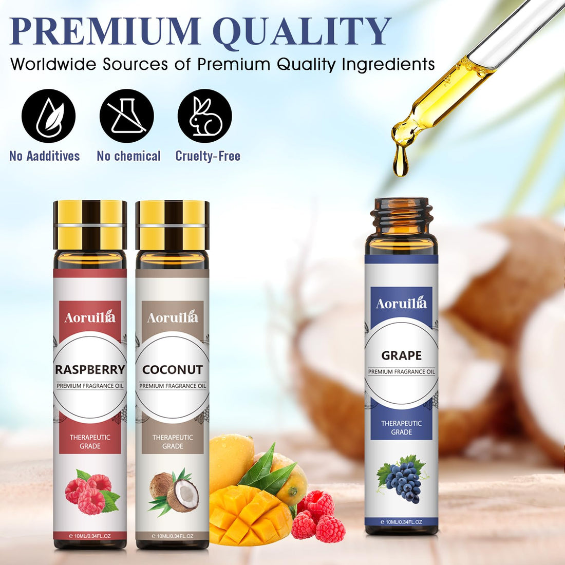 Clean Essential Oils Set 6 x 10ml, Laundry Fragrance Oils for Diffusers, Soap Making - Eucalyptus & Cotton, Bergamot Black Tea, Cardamom & Cedar, Baby Powder, Clean Breeze, Fresh Linen