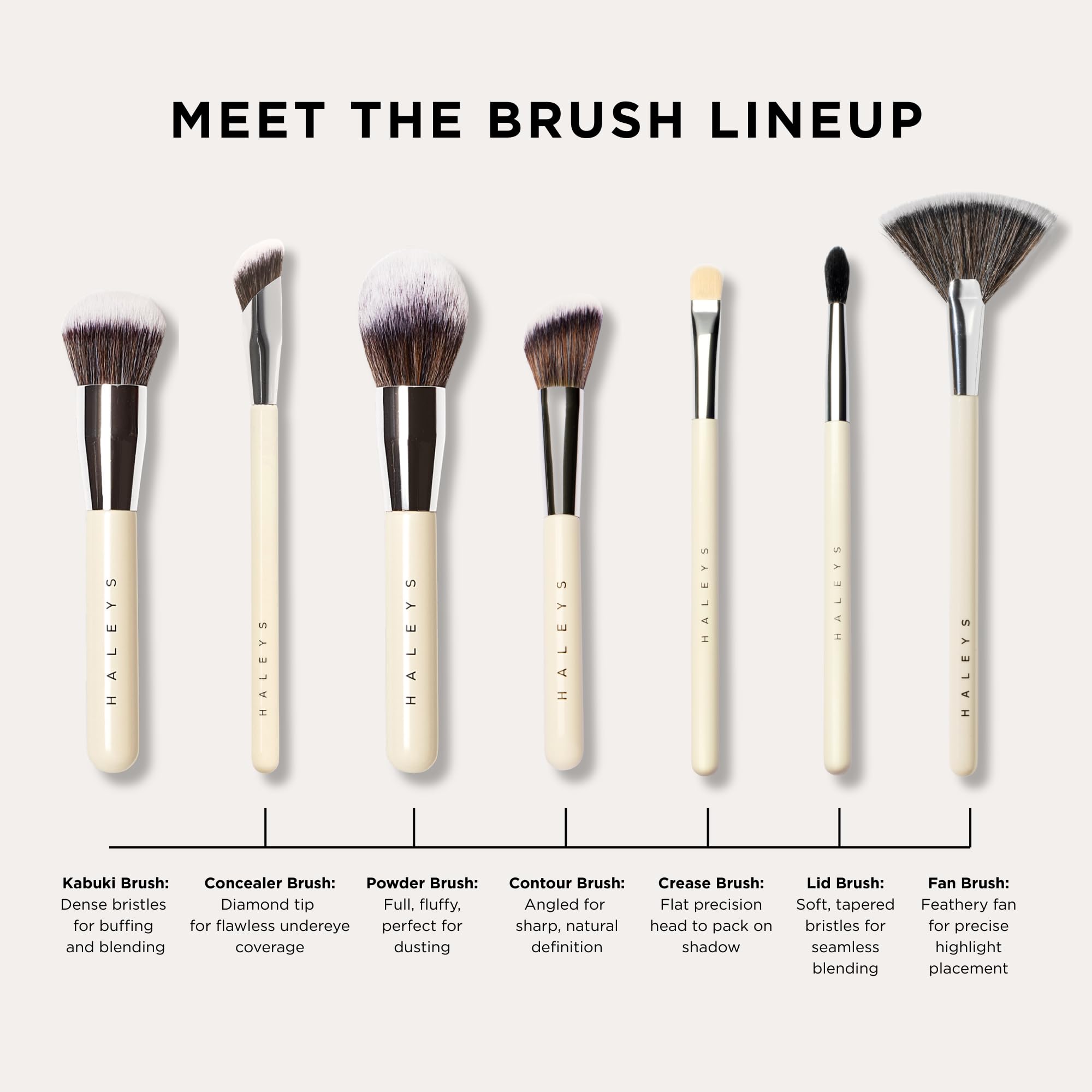 Haleys Beauty Kabuki Foundation Brush For Applying Powder, Foundation, Bronzer, Blush, and Mineral Make up, Soft Bristles, Seamless Blending, Makeup Brushes Essential, Vegan & Cruelty Free