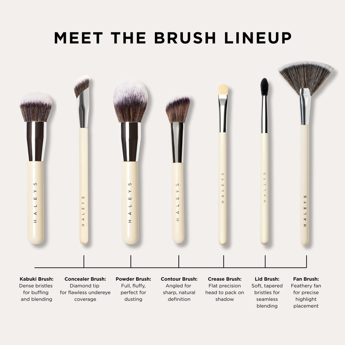 Haleys Beauty Kabuki Foundation Brush For Applying Powder, Foundation, Bronzer, Blush, and Mineral Make up, Soft Bristles, Seamless Blending, Makeup Brushes Essential, Vegan & Cruelty Free