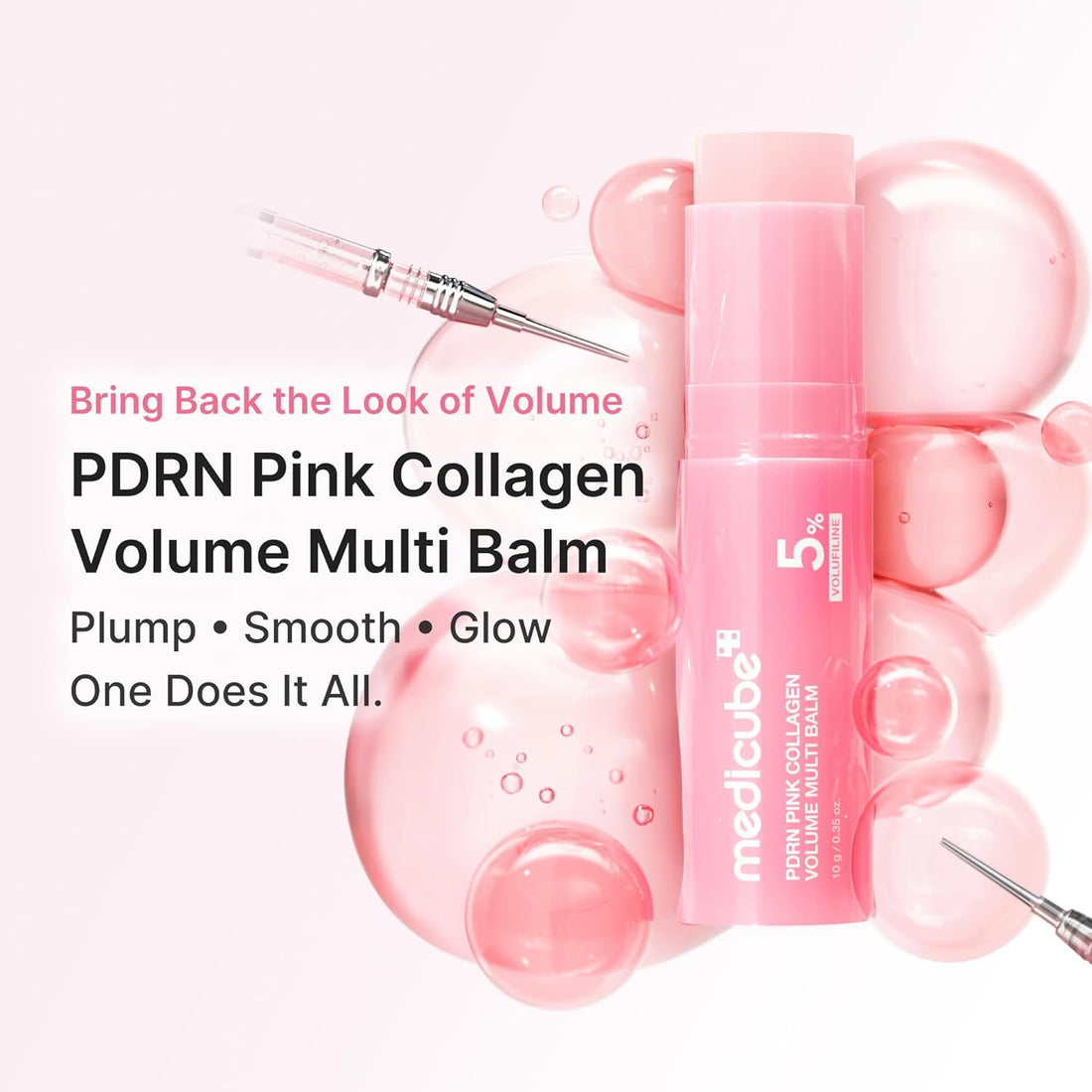 medicube PDRN Pink Collagen Volume Multi Balm Stick | Volufiline, PDRN, NAD, Collagen | Face & Body Balm for Under-Eyes, Neck, Forehead, Smile Lines, Lips | Plumping, Radiance, Line Care | K-Beauty Halalzen