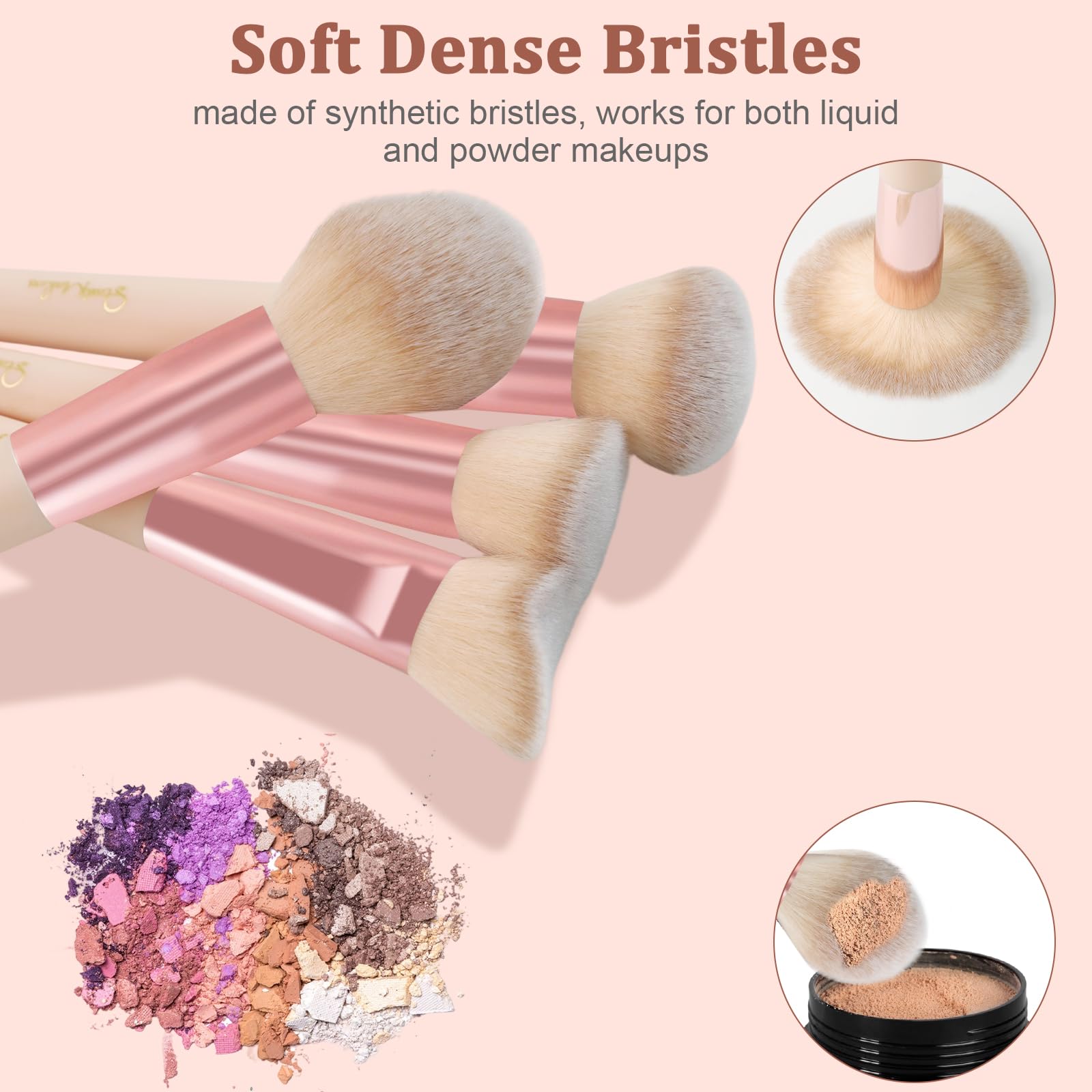 Makeup Brushes 10Pcs Marble Makeup Brush Set Foundation Powder Blush Blending Eyeshadow Brushes Sets Halalzen