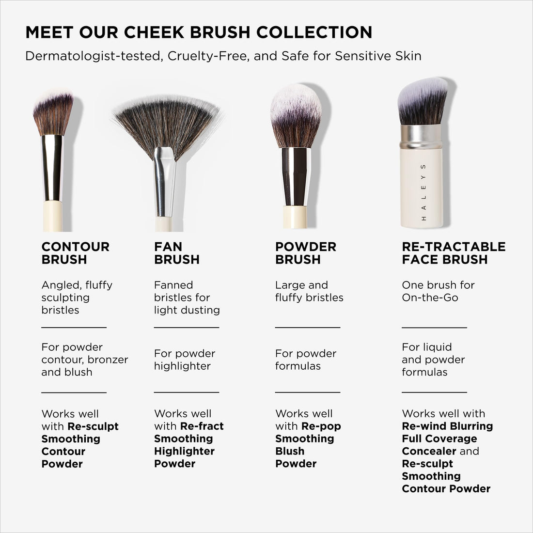 Haleys Beauty Kabuki Foundation Brush For Applying Powder, Foundation, Bronzer, Blush, and Mineral Make up, Soft Bristles, Seamless Blending, Makeup Brushes Essential, Vegan & Cruelty Free