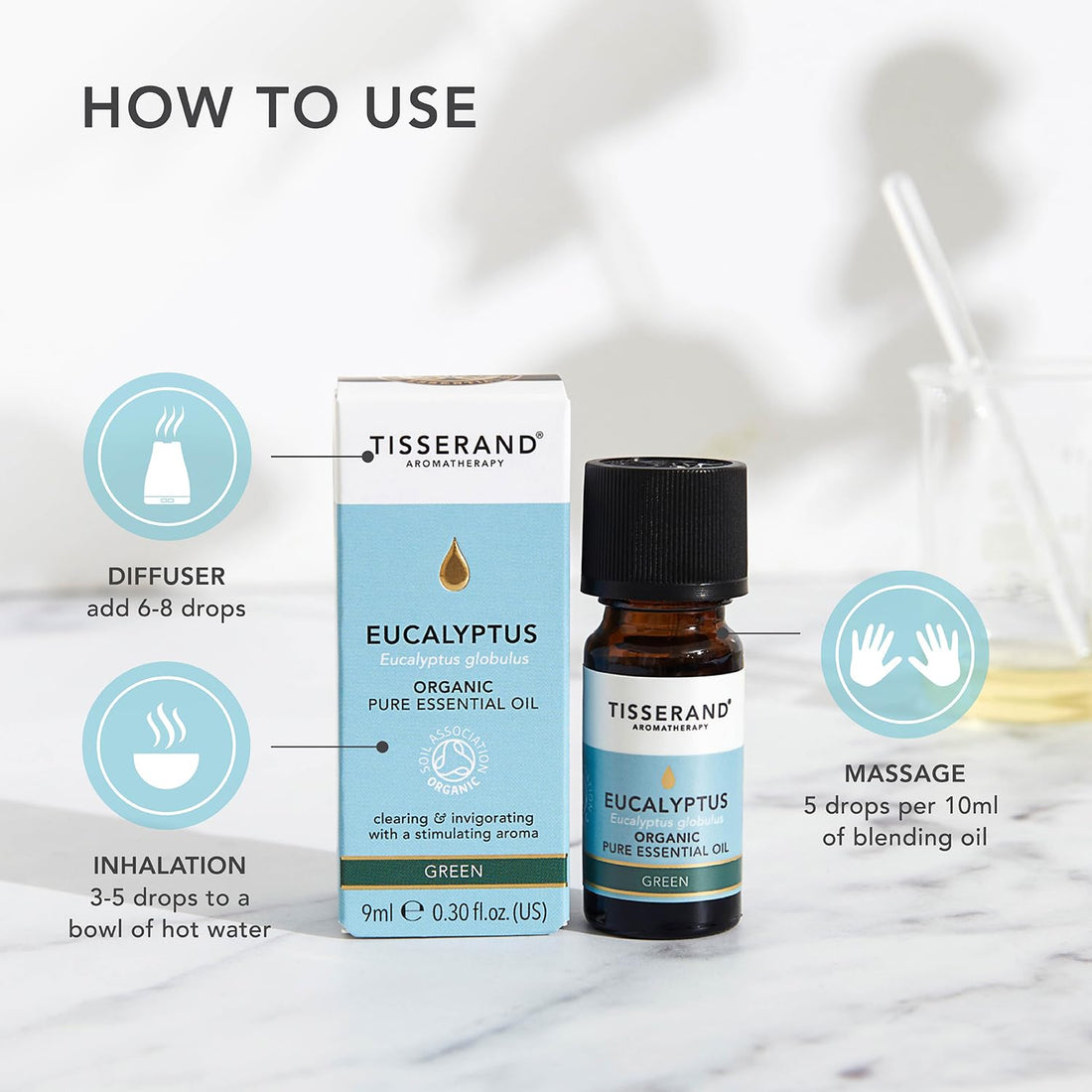 Tisserand Aromatherapy,Lavender - Organic Essential Oil,Massage Oil, Aromatherapy Oil, Skin Oil, Oil for Diffuser,100% Pure Essential Oil - 9ml