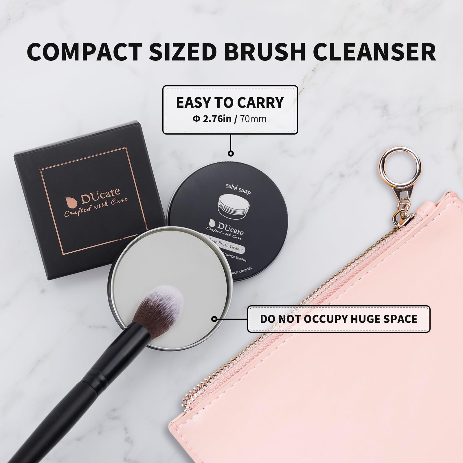 DUcare Makeup Brush Cleaner – Solid Soap Cleanser & Silicone Pad | Clean synthetic & natural bristles. Clean Beauty Blenders. Keep brushes soft. Coconut oil formula. For daily use & travel. Halalzen