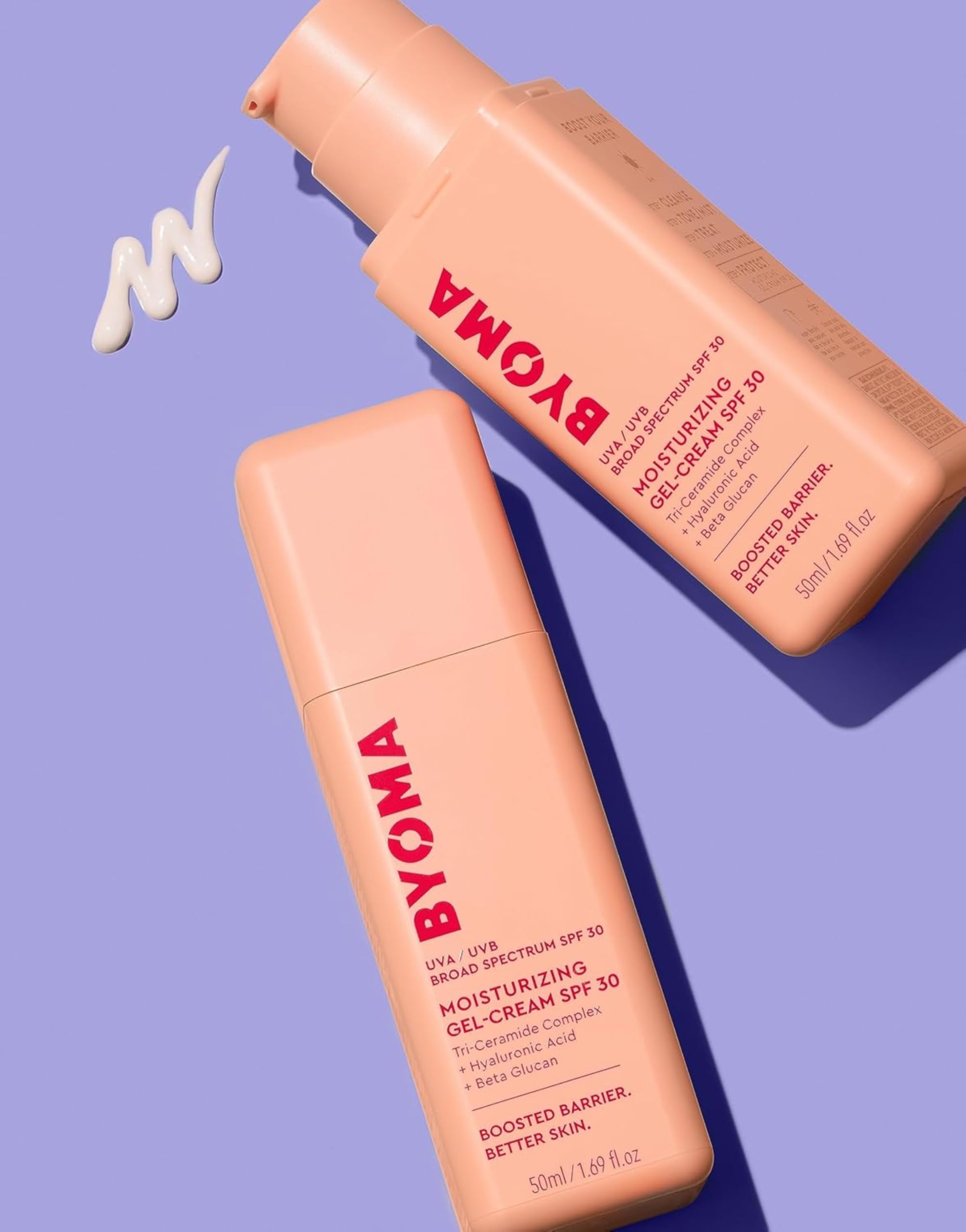 BYOMA Moisturising Gel Cream (50ml) Lightweight Oil Free Daily Moisturiser with Barrier Repair, Niacinamide and Green Tea, for All Skin Types - Alcohol Free, Vegan