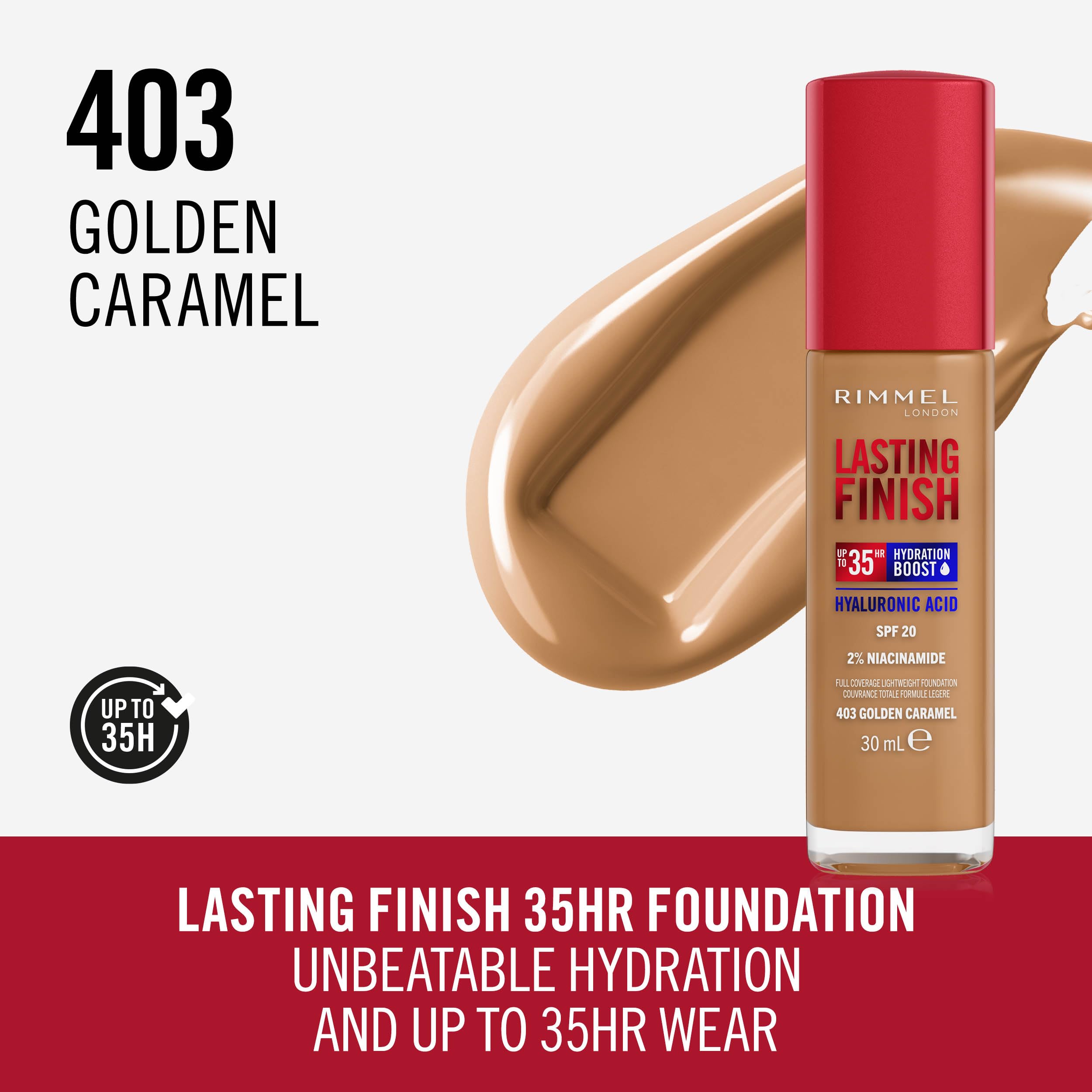 Rimmel Lasting Finish 35Hr Foundation 200 Soft Beige, Full Coverage, Hydrating, SPF20, Hyaluronic Acid, Vitamin E, 2% Niacinamide, All Day Wear, Vegan, Cruelty Free Halalzen