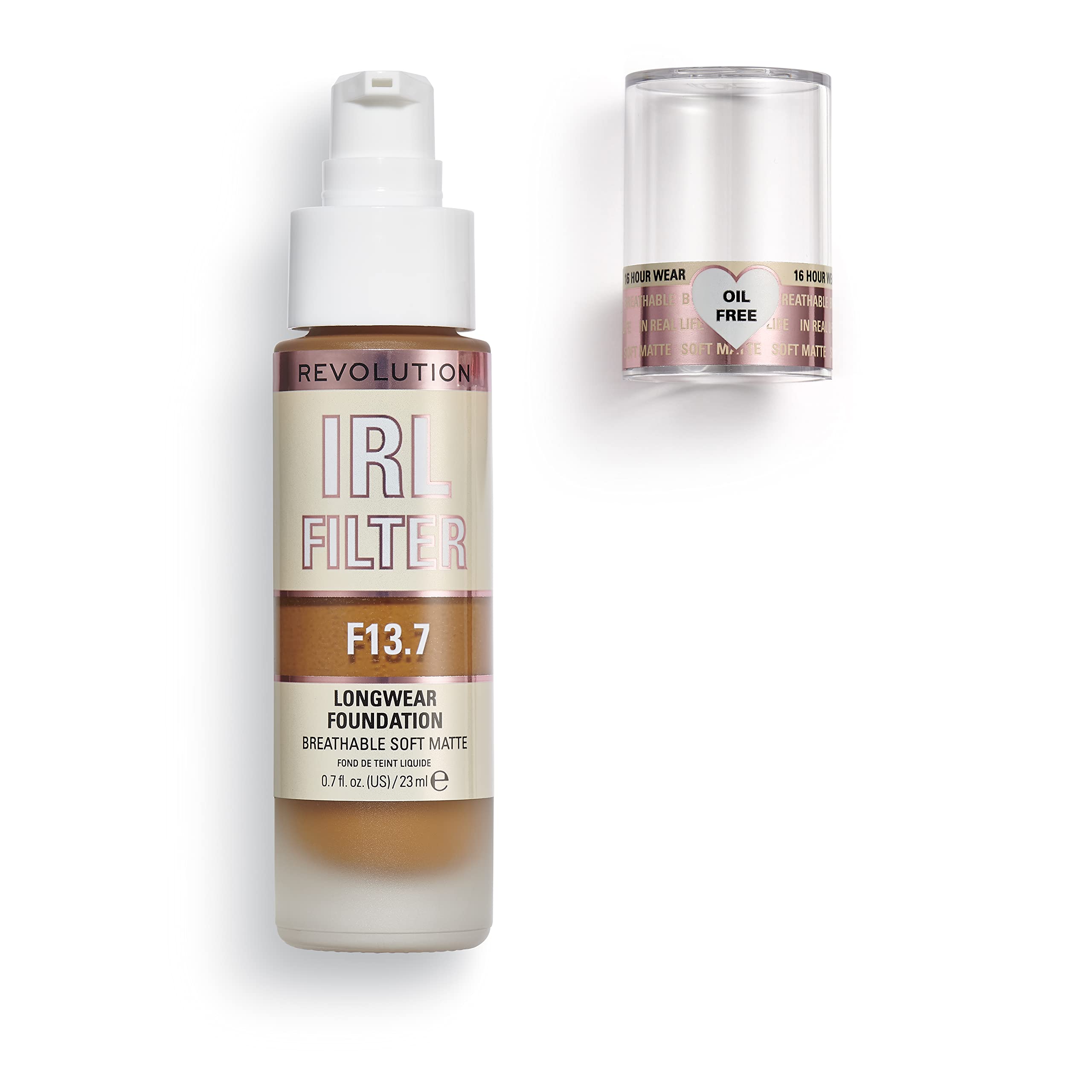 Makeup Revolution IRL Filter, Longwear Foundation, Medium to Full Coverage, Matte Finish, 16 Hour Wear, F5, Fair To Light Skin Tones, 23ml Halalzen