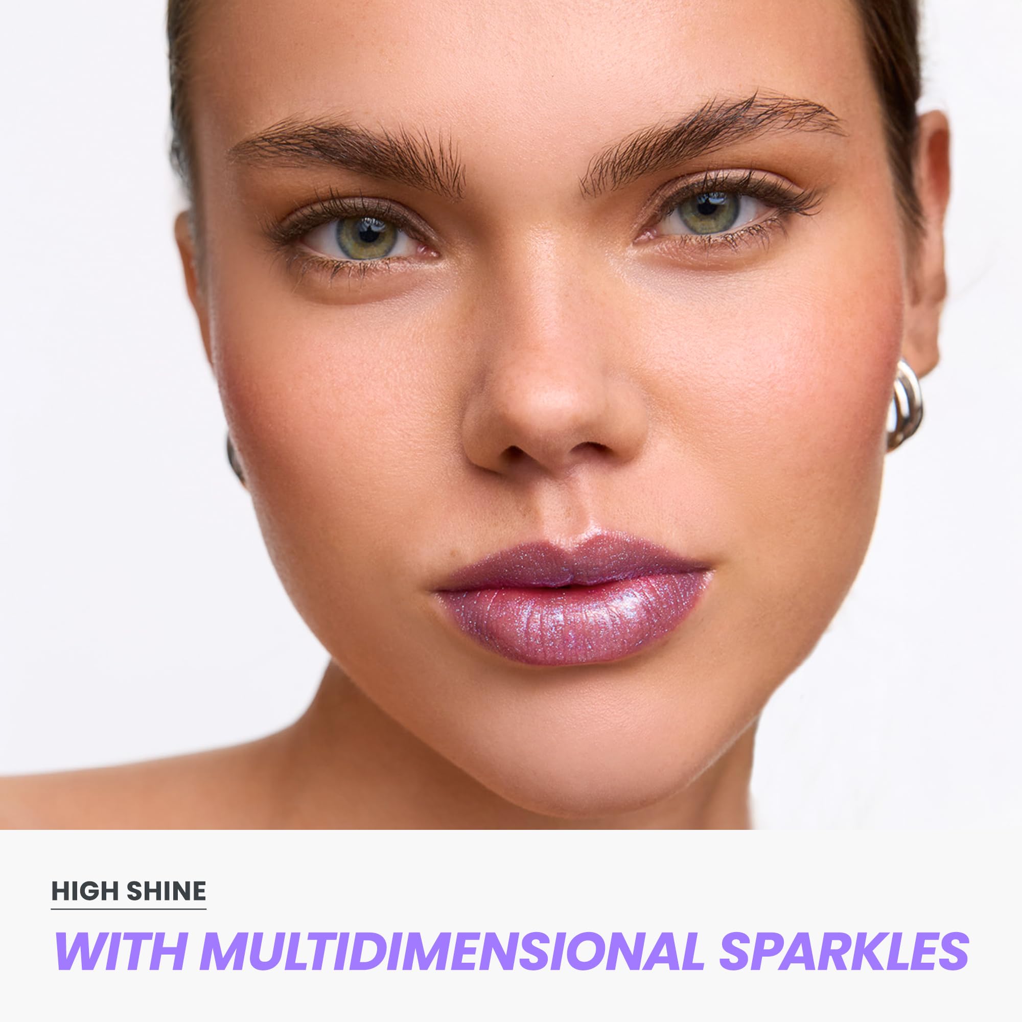 Wonderskin Wonder Blading Top Gloss - Lip Gloss, High Shine Finish, Blue Makeup For Lips (Silver Glitter)