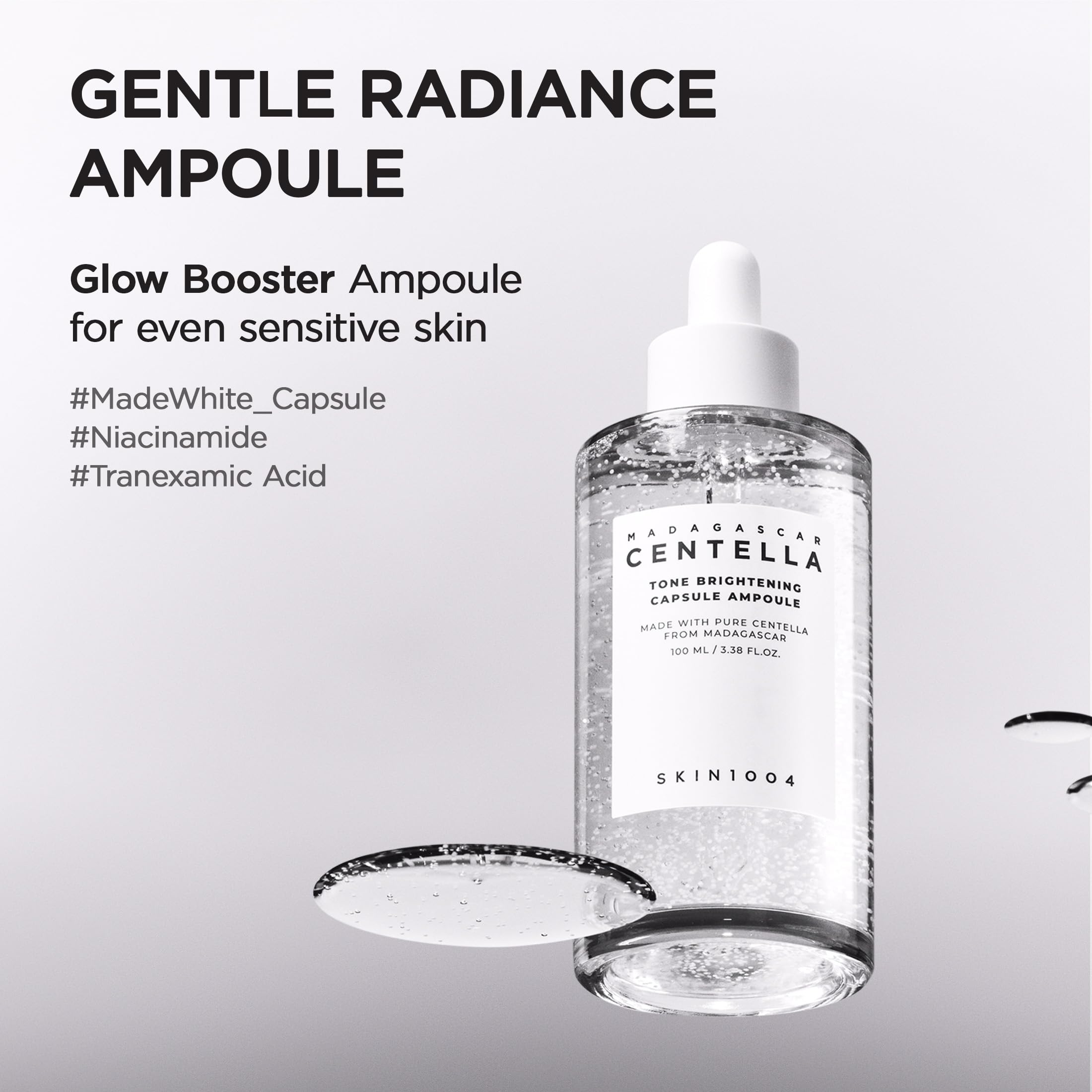 SKIN1004 Tone Balancing Capsule Ampoule, Niacinamide & Centella Serum for Face, Korean Hydrating Facial Serum for Unevne Skin Tone with Tranexamic Acid, Korean Skin Care, 3.38 fl.oz / 100ml Halalzen