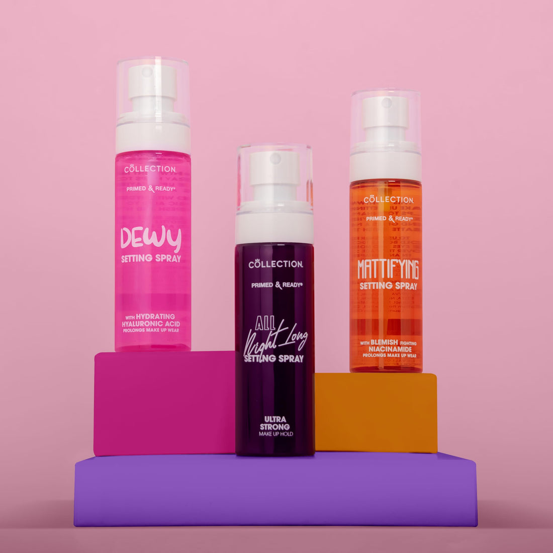 Collection Cosmetics Primed & Ready Dewy Setting Spray, Long Lasting, Hydrating, Dewy Finish, With Added Hyaluronic Acid Halalzen