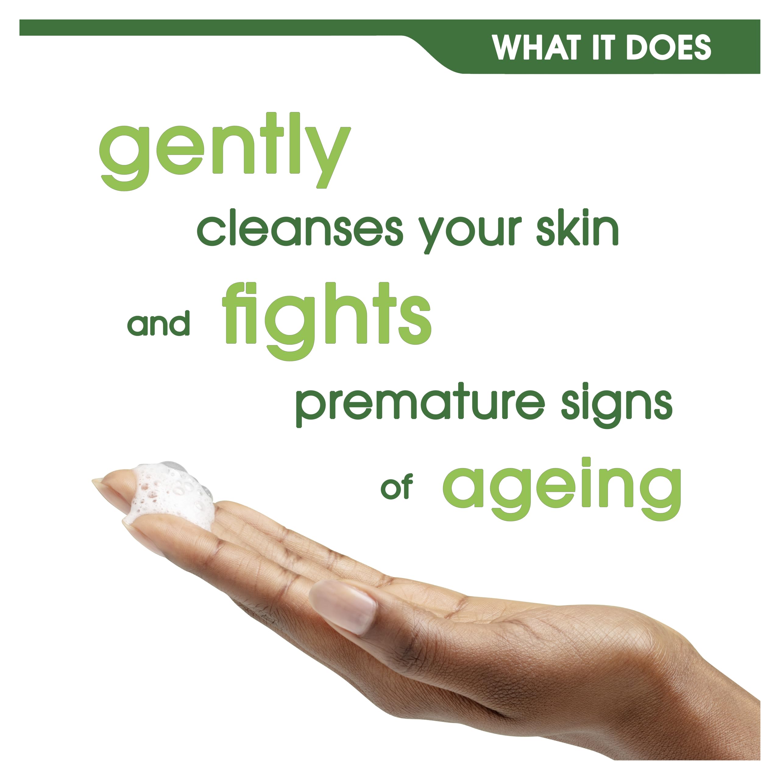 Simple Regeneration Age Resisting Facial Wash with green tea and prebiotic cleanser for revived and revitalised skin 150 ml