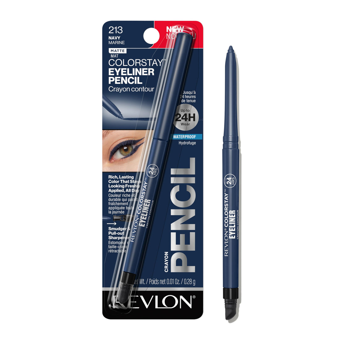 Revlon ColorStay Pencil Waterproof Eyeliner, Smudge-Proof, Eye Makeup with Built-In Sharpener, 201 Black, 2 pack